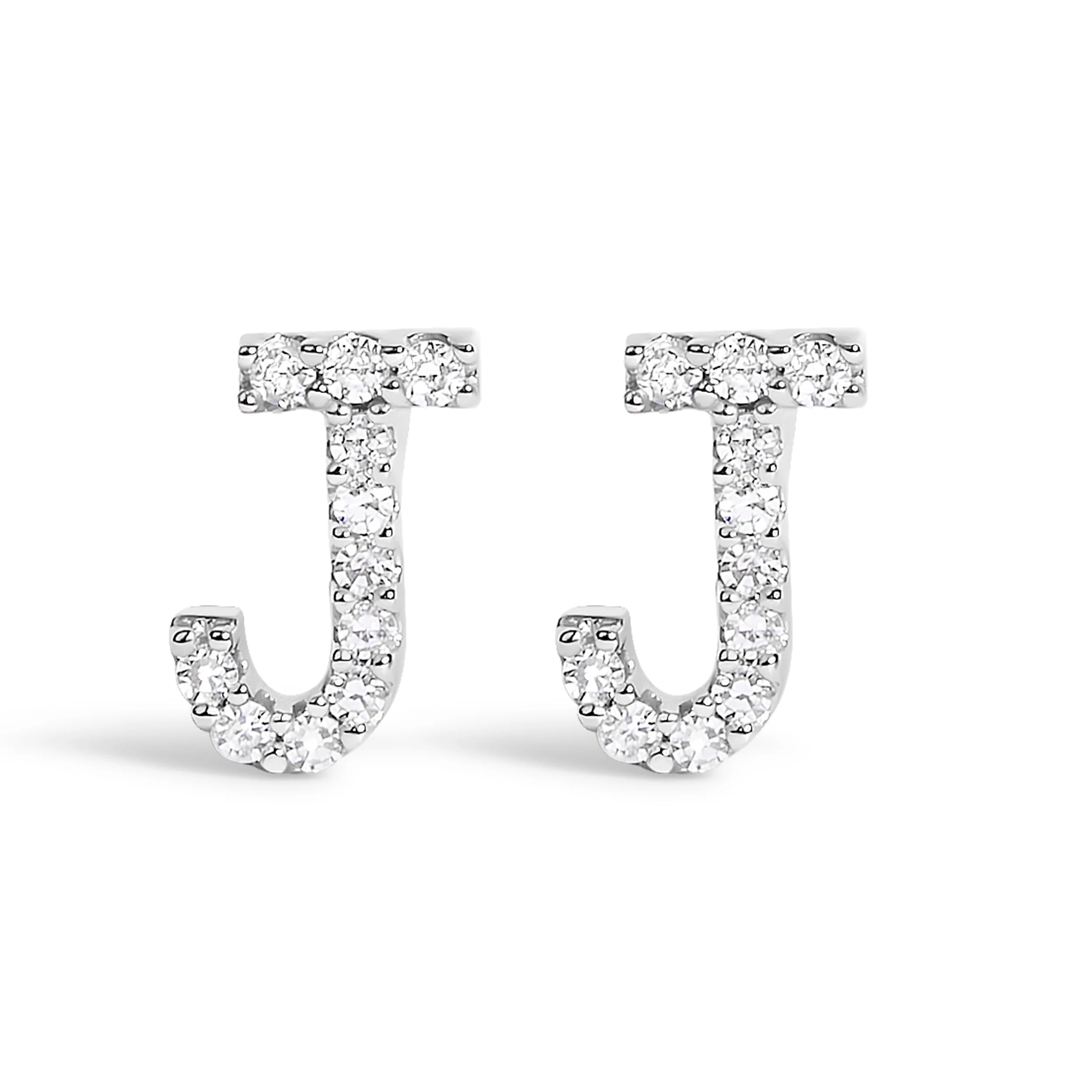 10K White Gold 1/10 Cttw Diamond Initial “A†Stud Earring - Image 12