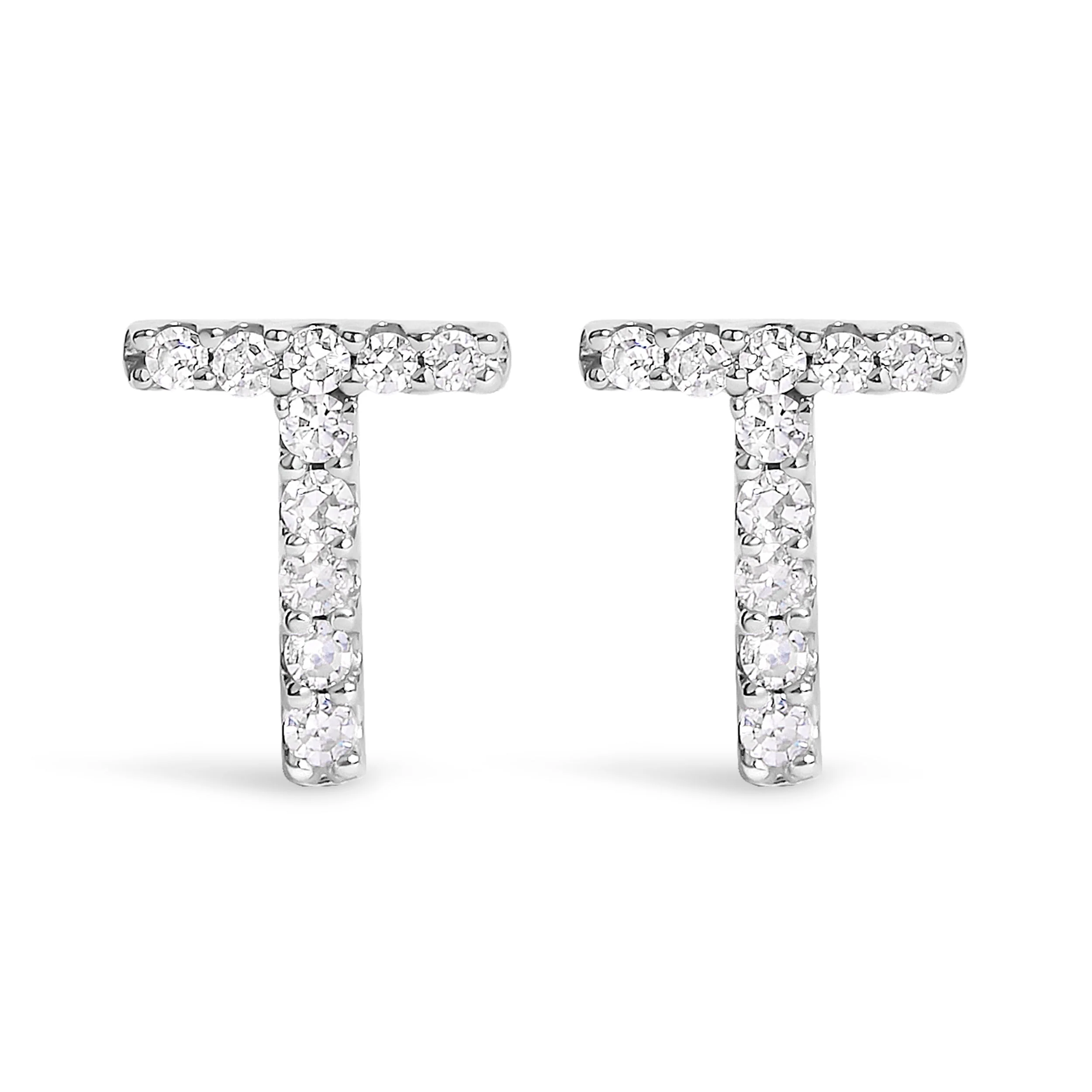 10K White Gold 1/10 Cttw Diamond Initial “A†Stud Earring - Image 22