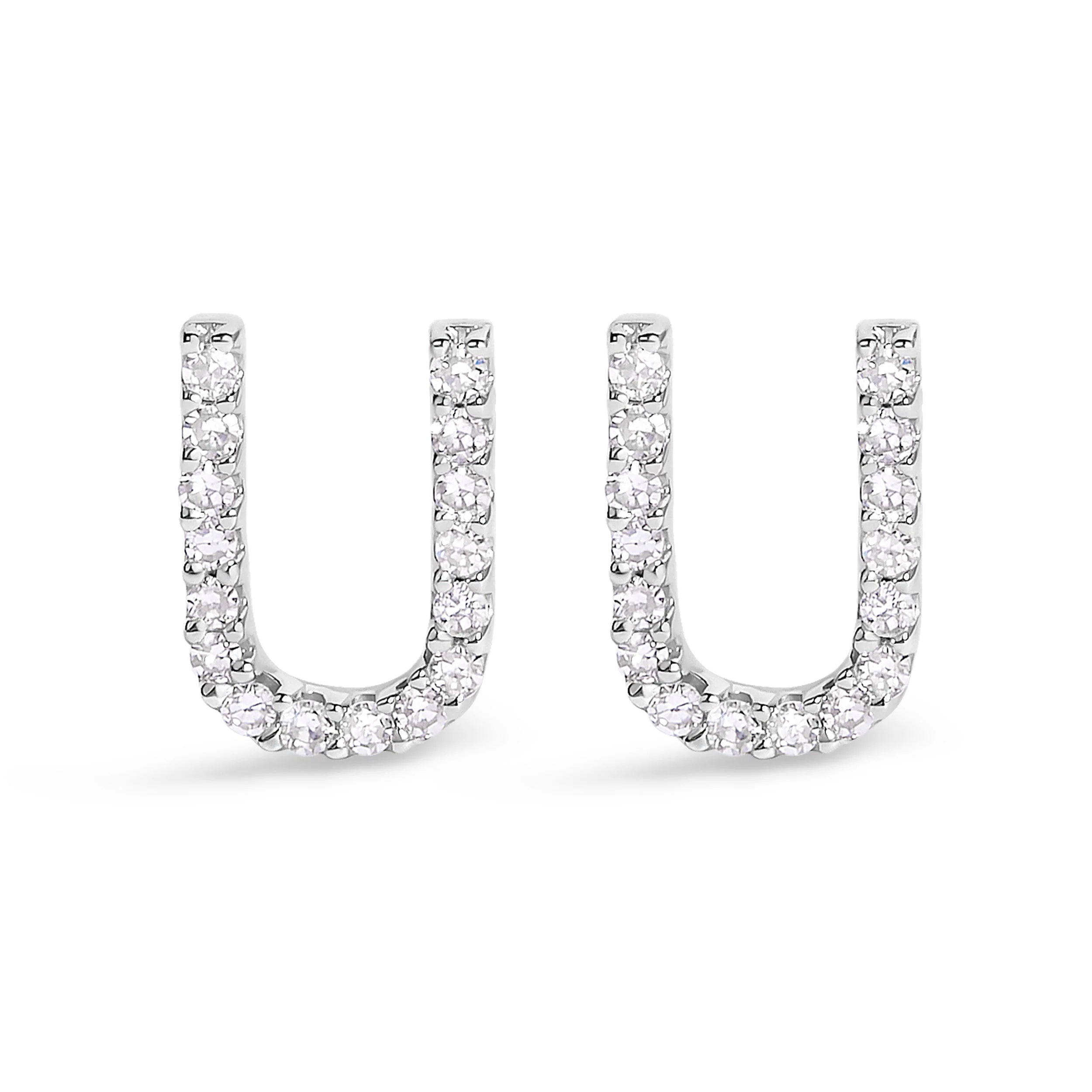 10K White Gold 1/10 Cttw Diamond Initial “A†Stud Earring - Image 23