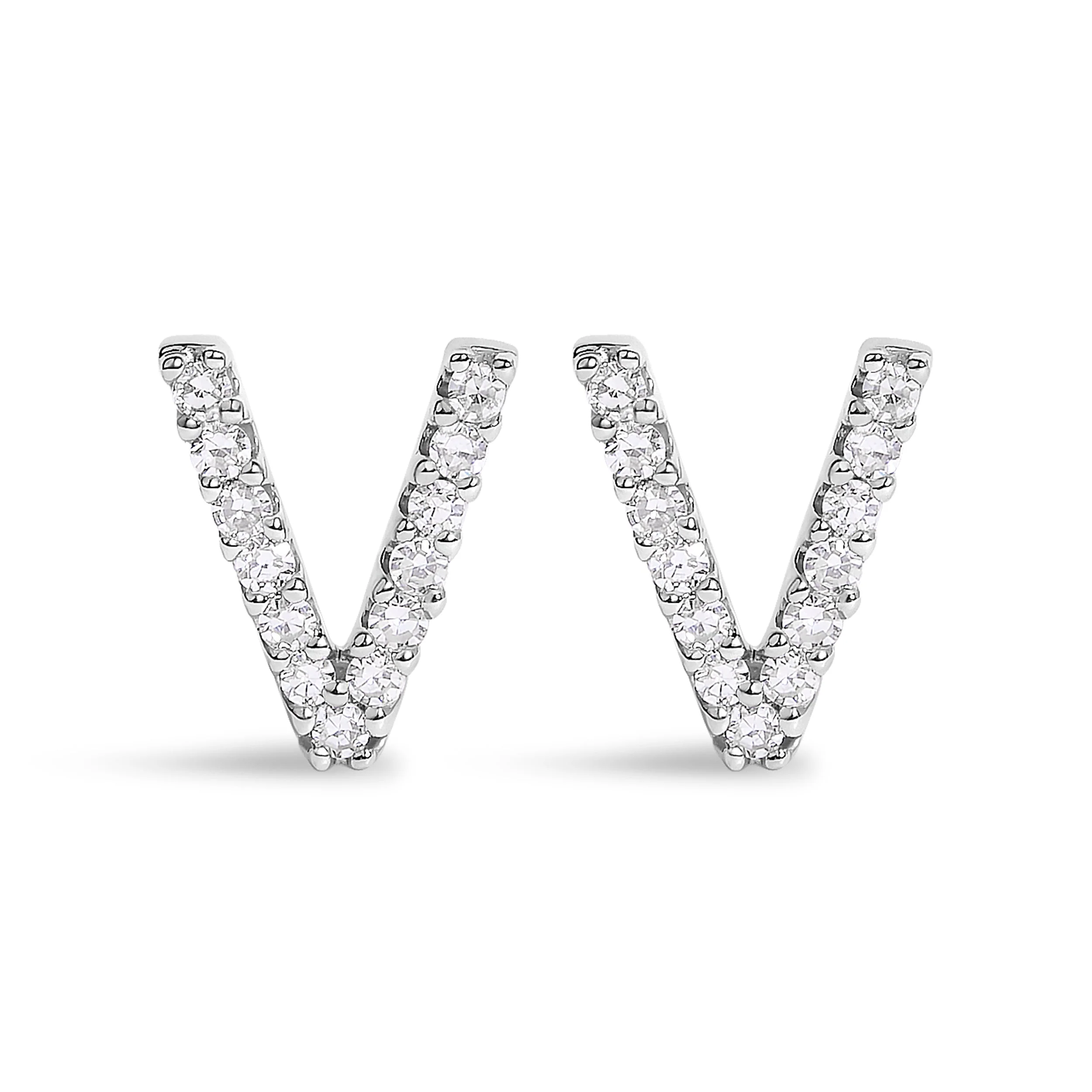 10K White Gold 1/10 Cttw Diamond Initial “A†Stud Earring - Image 24