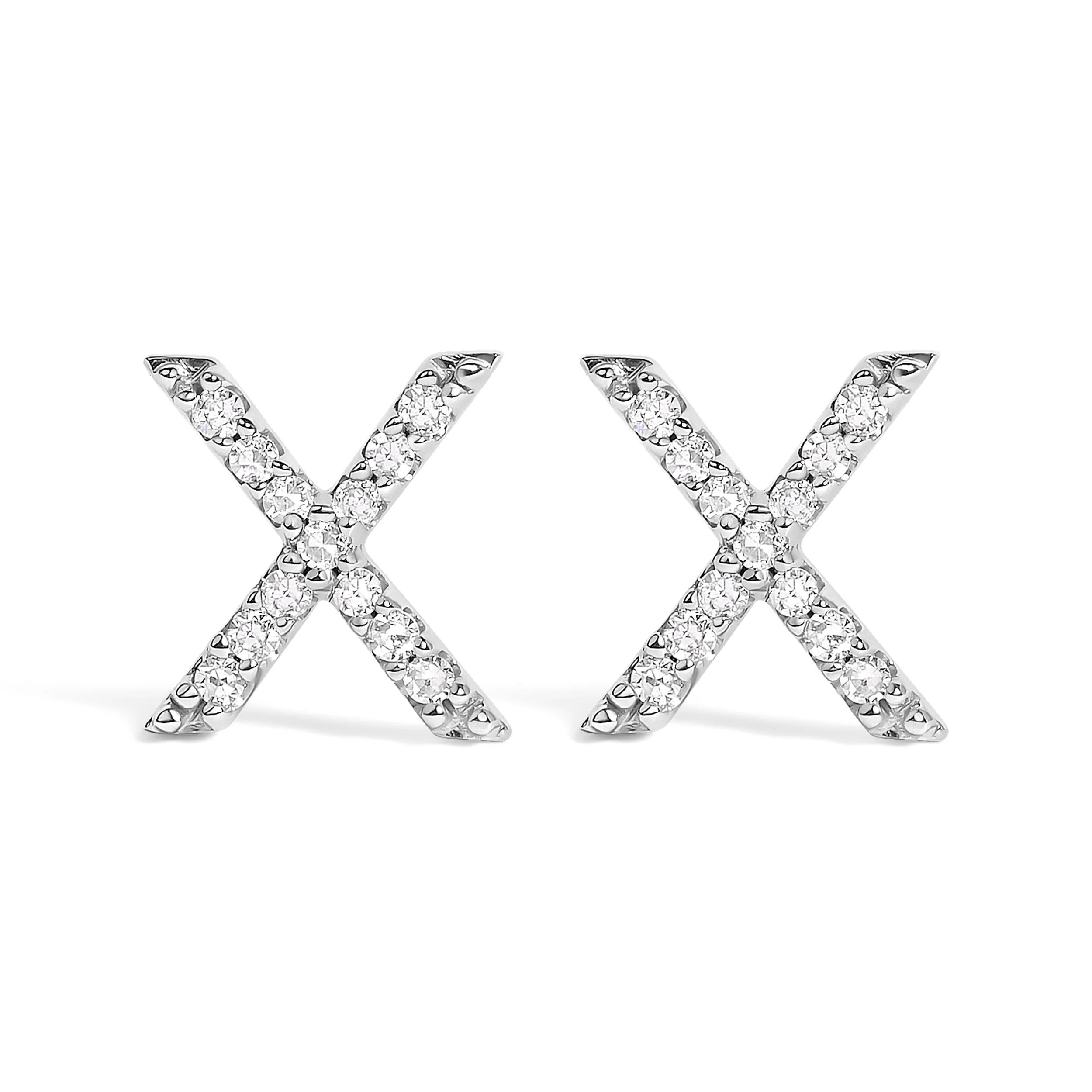 10K White Gold 1/10 Cttw Diamond Initial “A†Stud Earring - Image 26