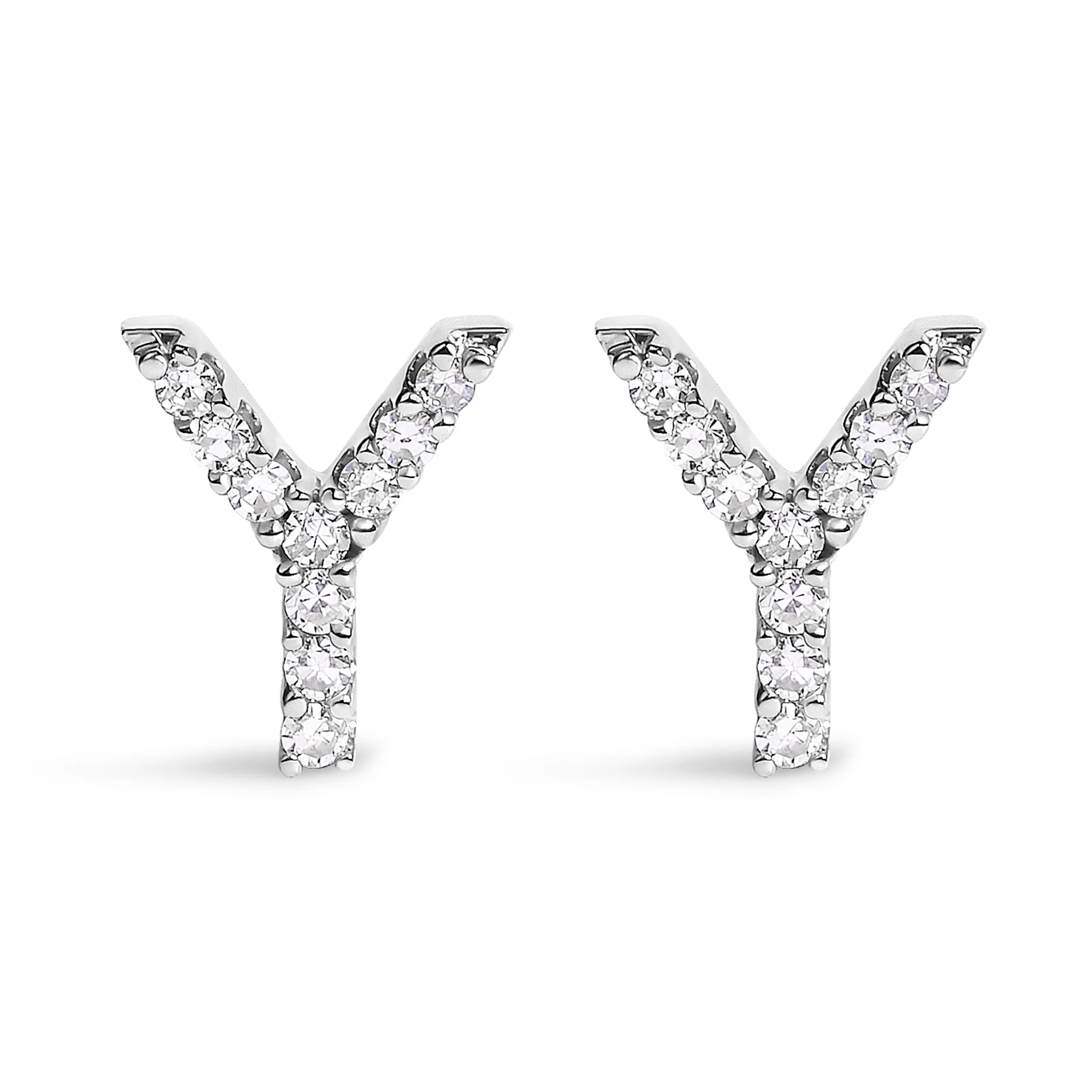 10K White Gold 1/10 Cttw Diamond Initial “A†Stud Earring - Image 27