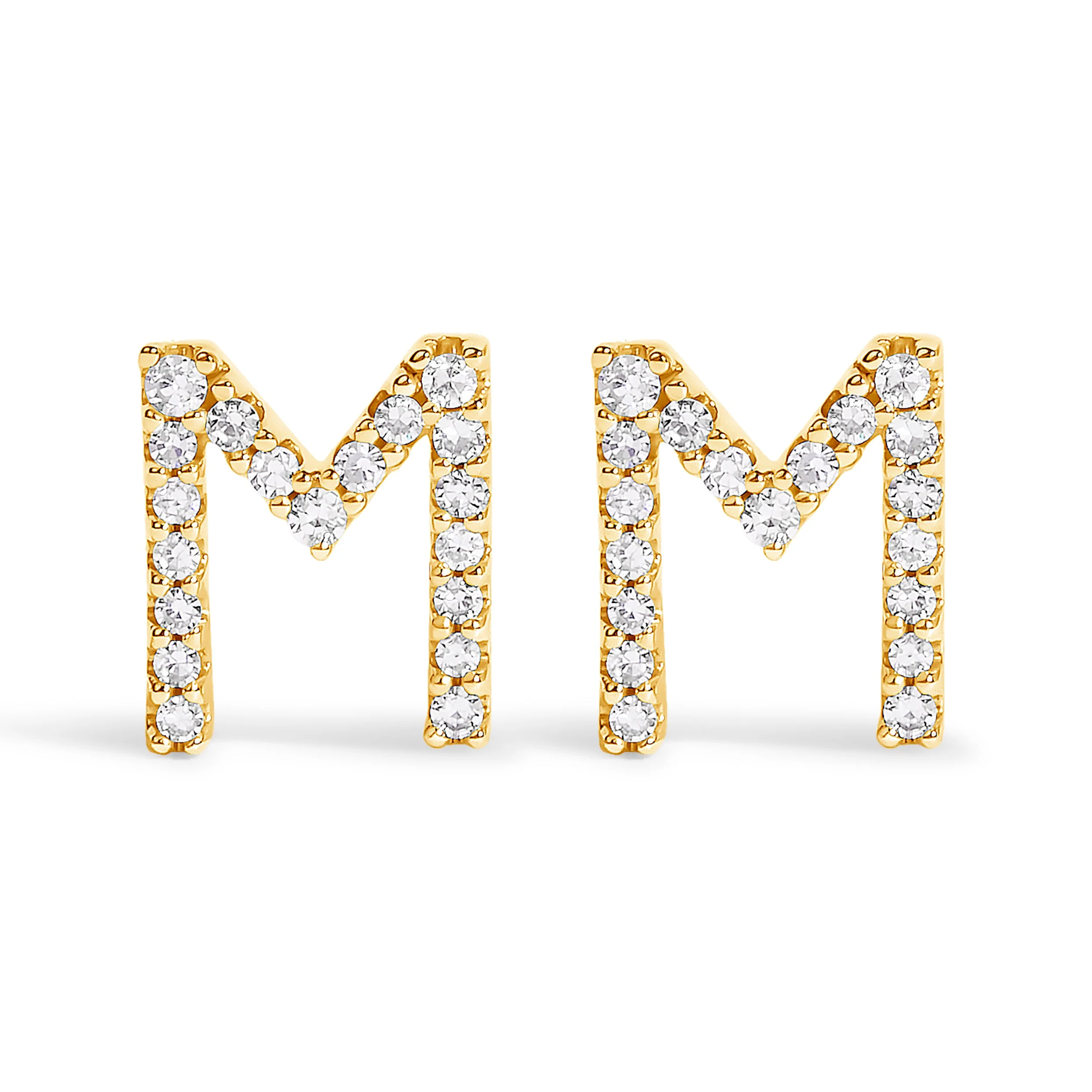 10K White Gold 1/10 Cttw Diamond Initial “A†Stud Earring - Image 41