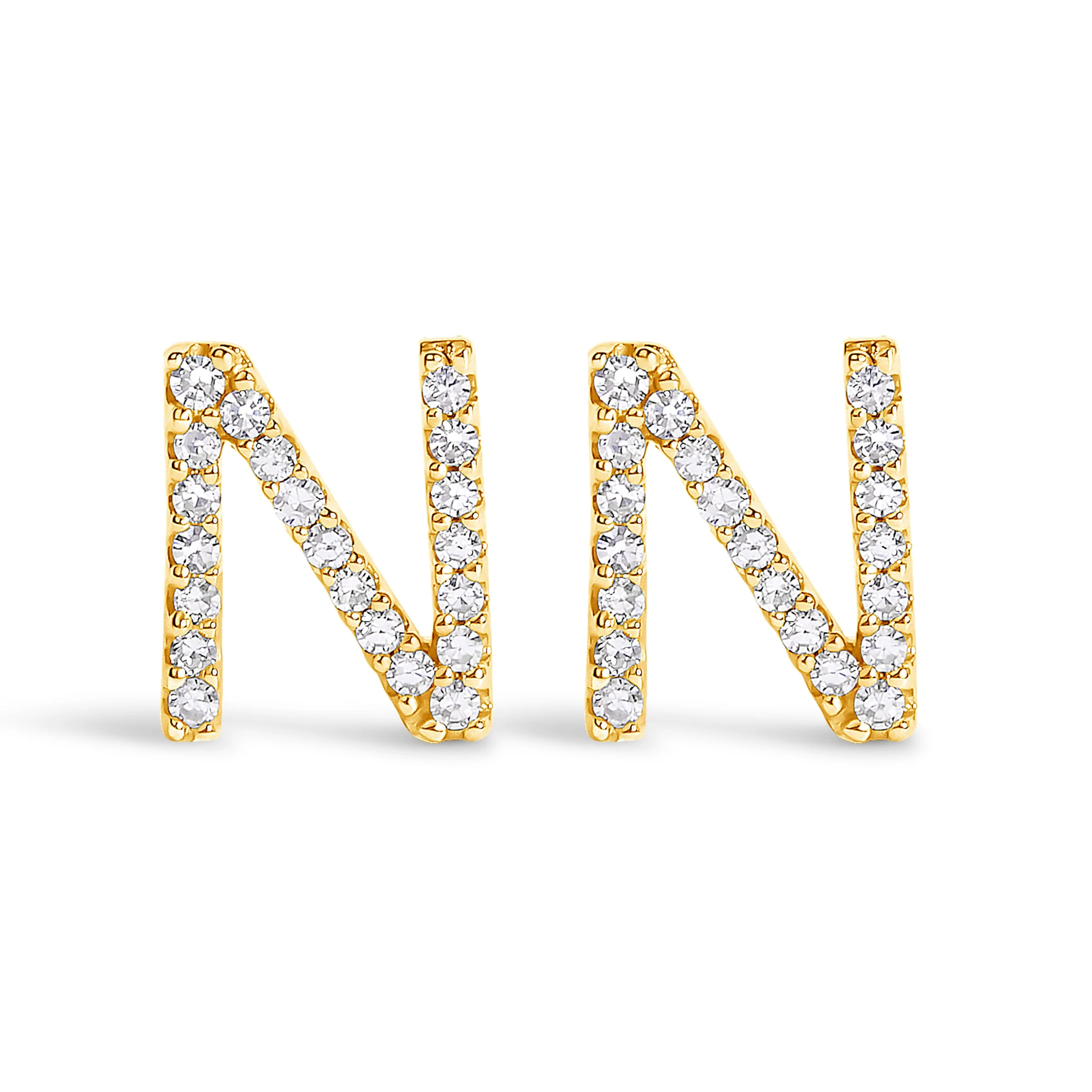 10K White Gold 1/10 Cttw Diamond Initial “A†Stud Earring - Image 42