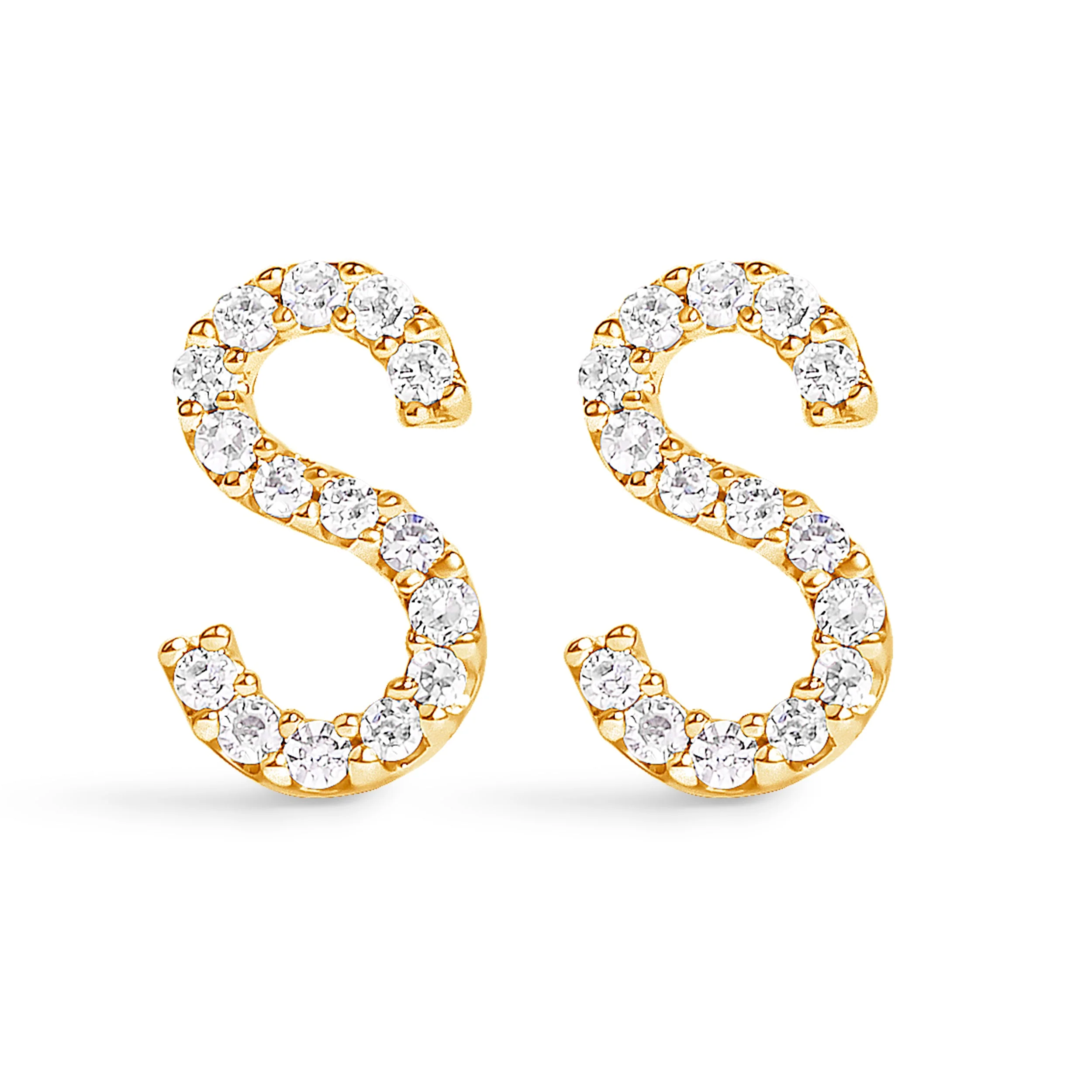 10K White Gold 1/10 Cttw Diamond Initial “A†Stud Earring - Image 47