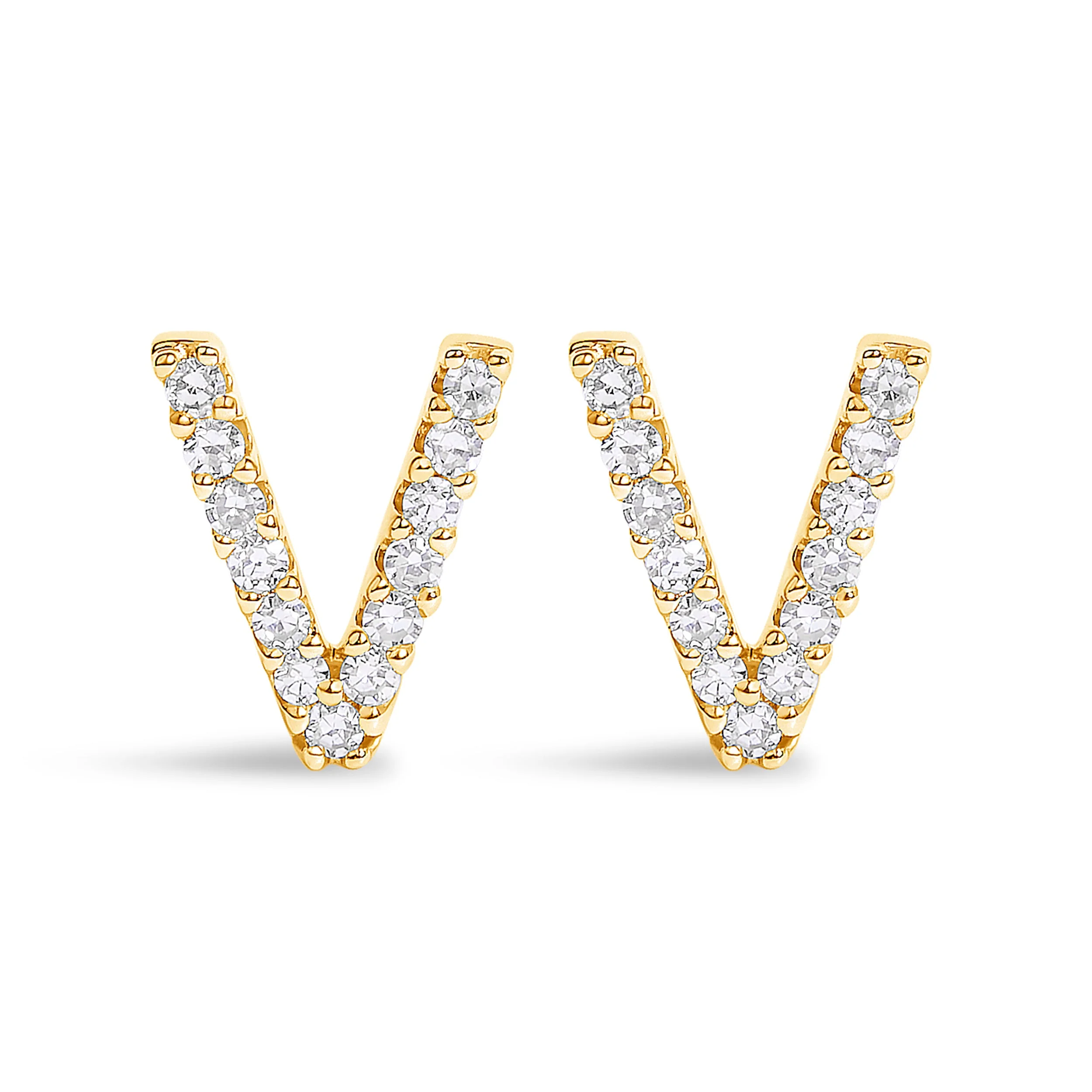 10K White Gold 1/10 Cttw Diamond Initial “A†Stud Earring - Image 50