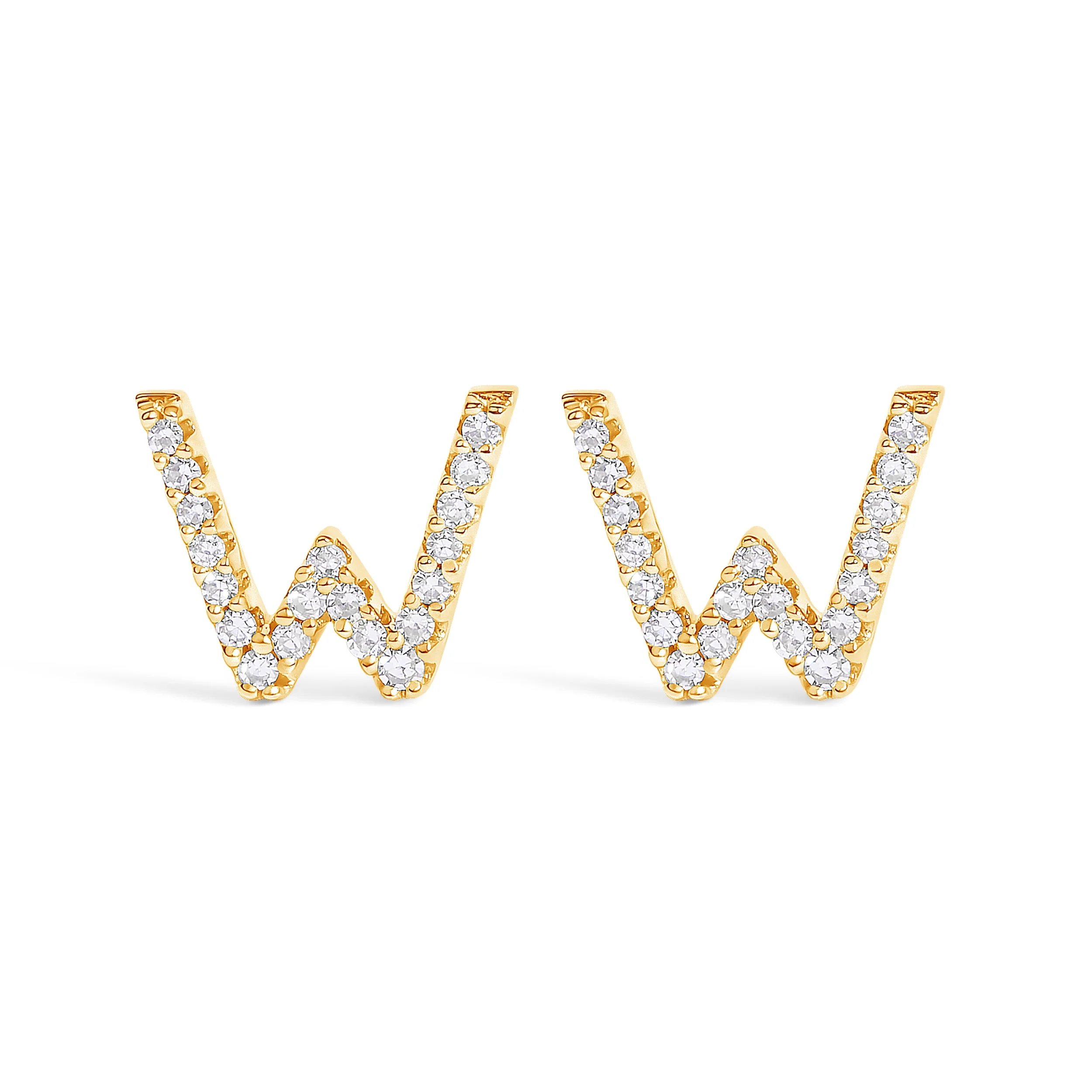 10K White Gold 1/10 Cttw Diamond Initial “A†Stud Earring - Image 51