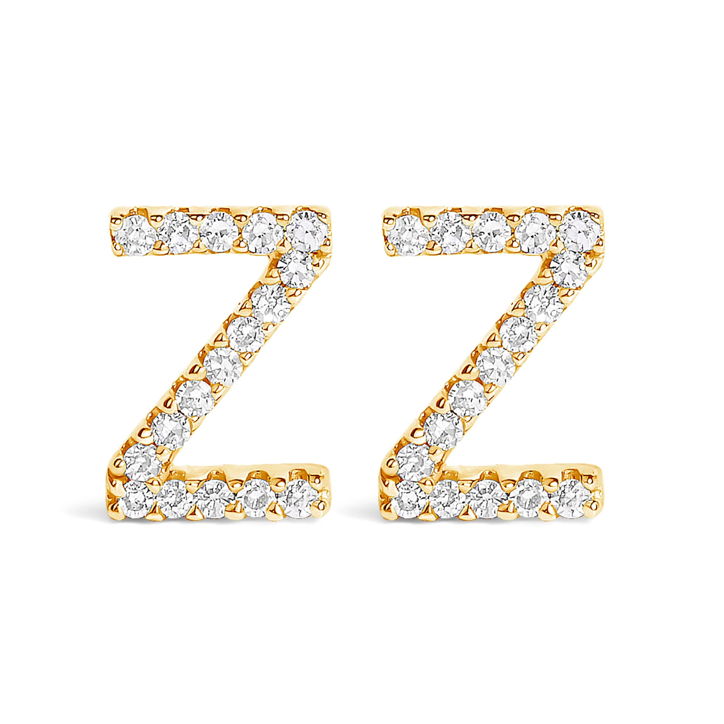 10K White Gold 1/10 Cttw Diamond Initial “A†Stud Earring - Image 54