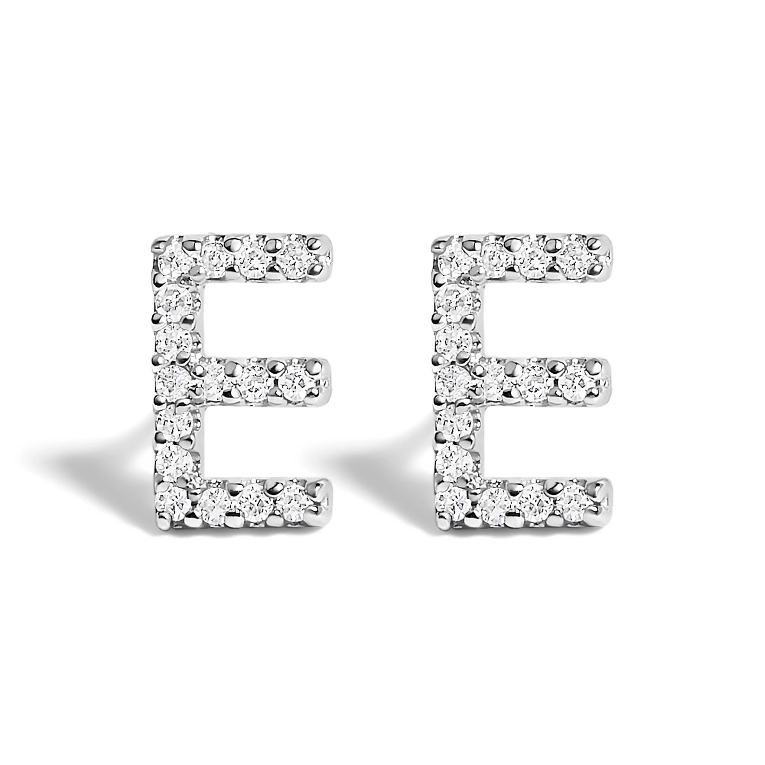 10K White Gold 1/10 Cttw Diamond Initial “A†Stud Earring - Image 7