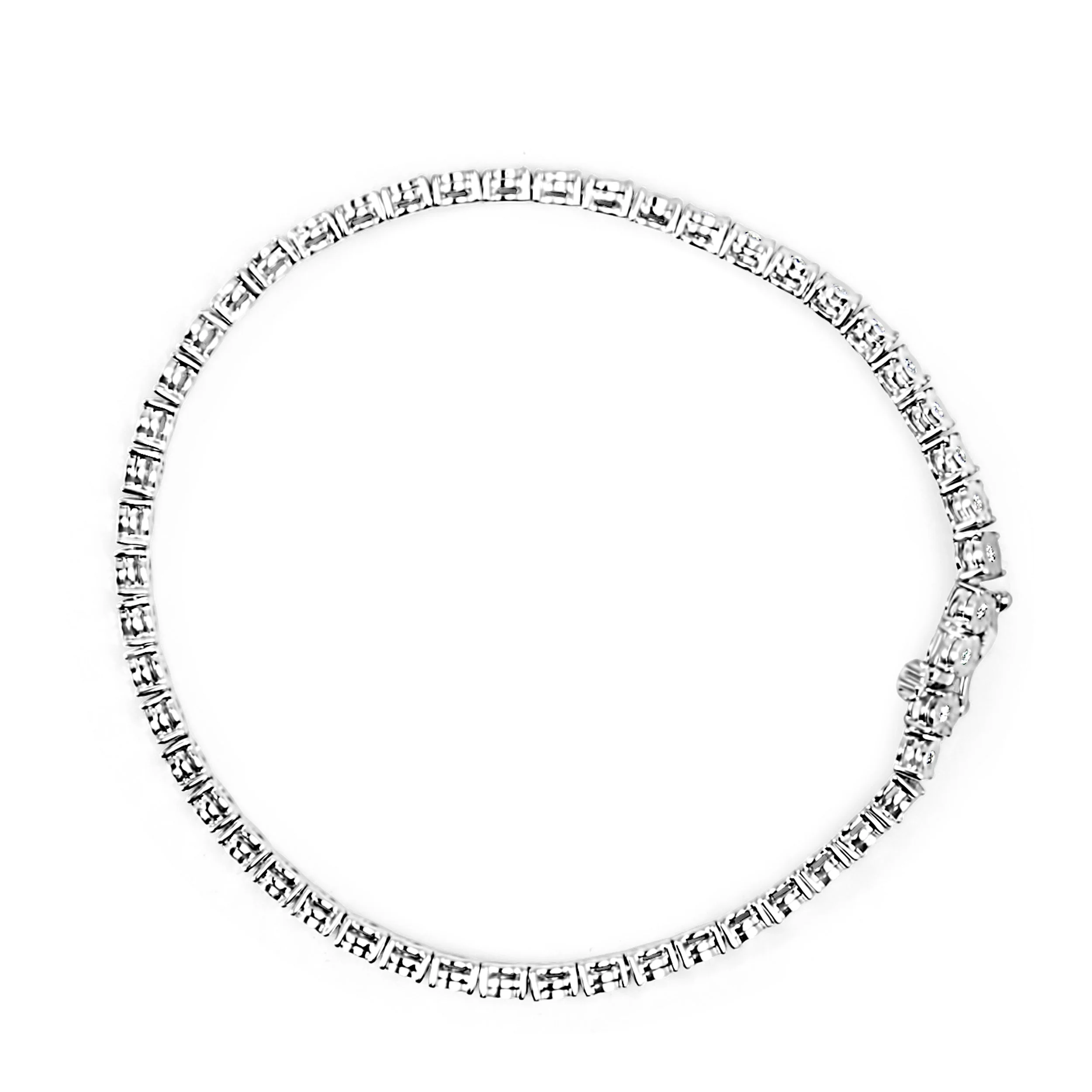 10K White Gold 1/2 Cttw Real Diamond Illusion-Set Miracle Plate Tennis Bracelet (I-J Color, SI2-I1 Clarity) - Size 7.5" - Image 7