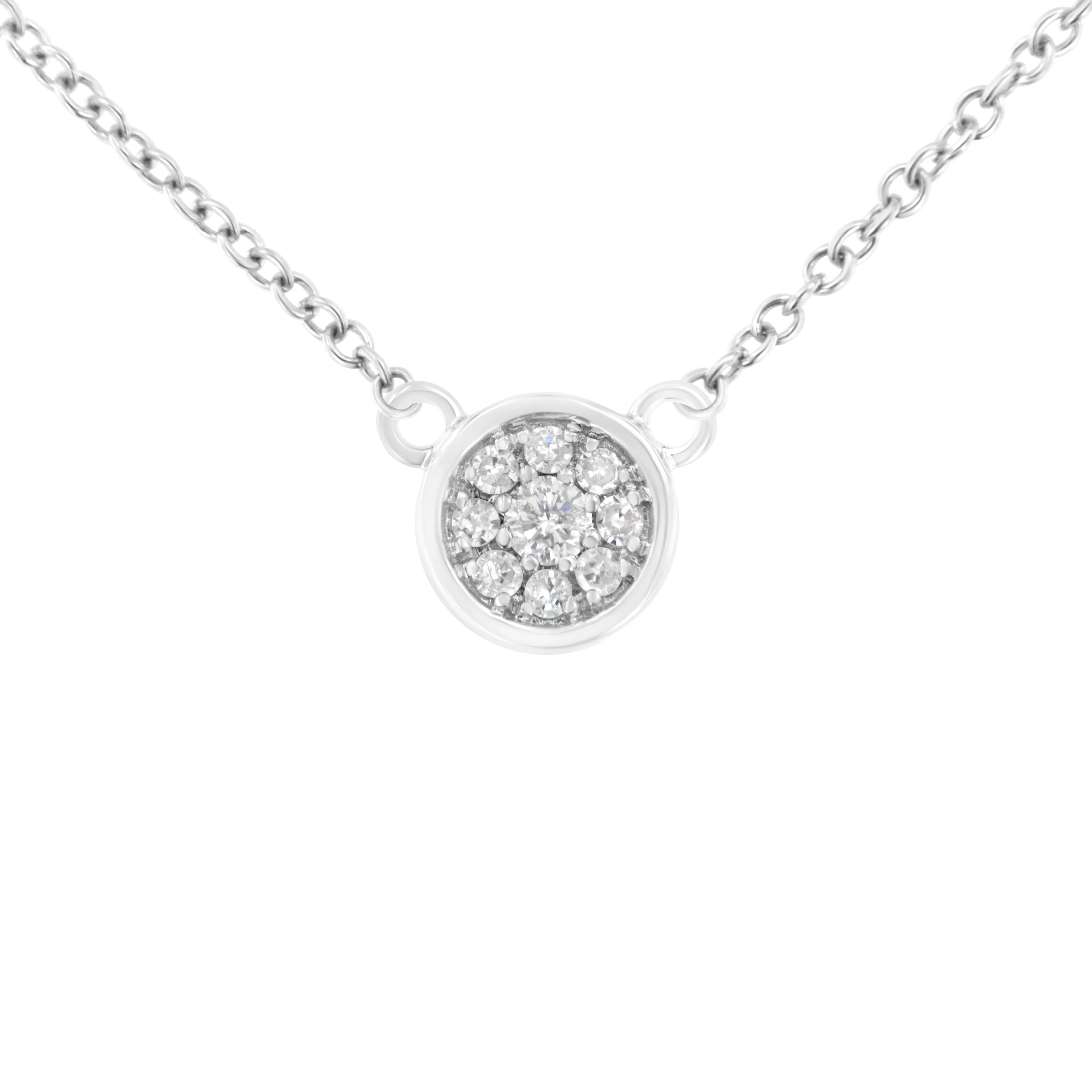 10K White Gold 1/4 Cttw Diamond Flower Pendant Necklace (I-J Color, I2-I3 Clarity) - Adjustable 16-18" chain - Image 2