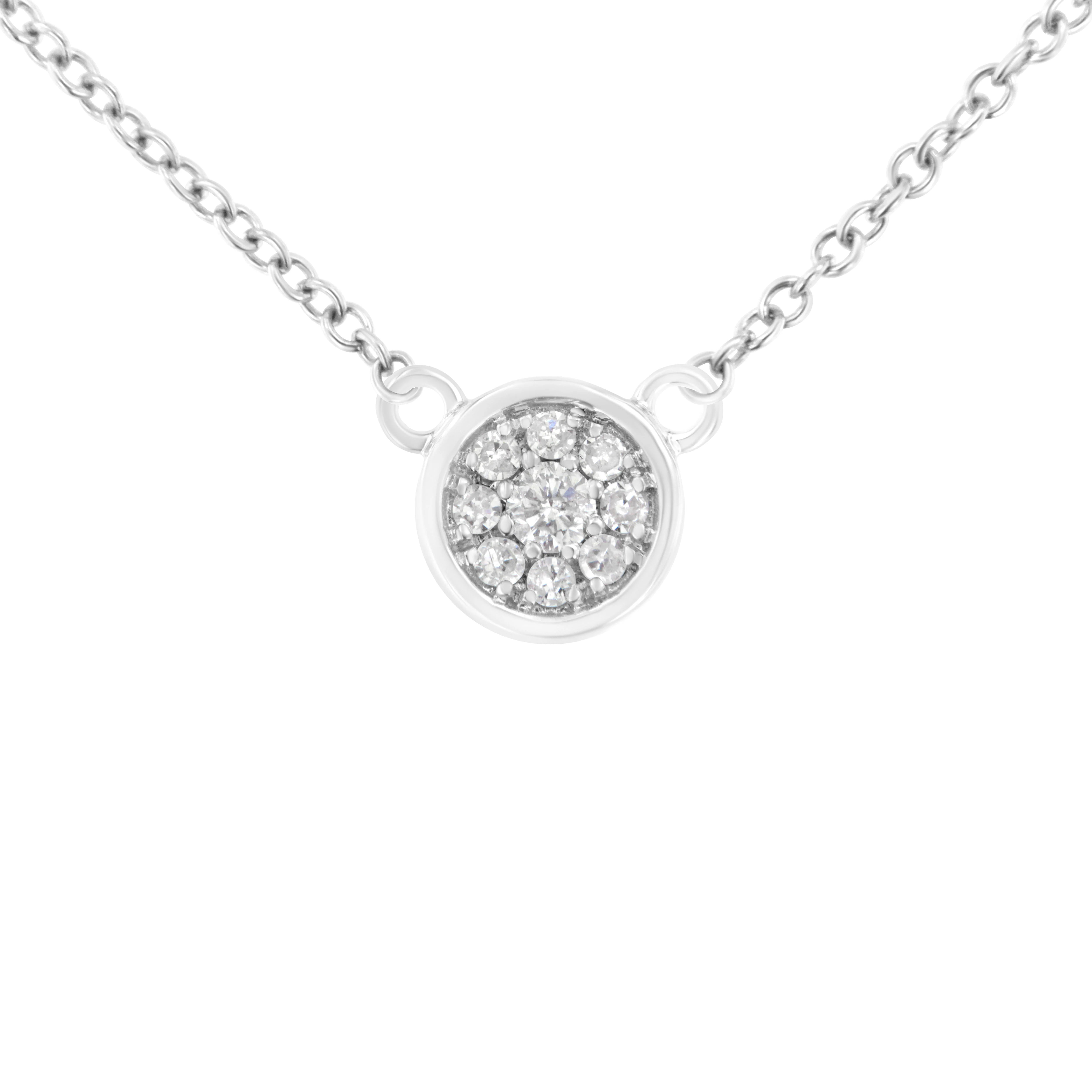 10K White Gold 1/4 Cttw Diamond Flower Pendant Necklace (I-J Color, I2-I3 Clarity) - Adjustable 16-18" chain - Image 3