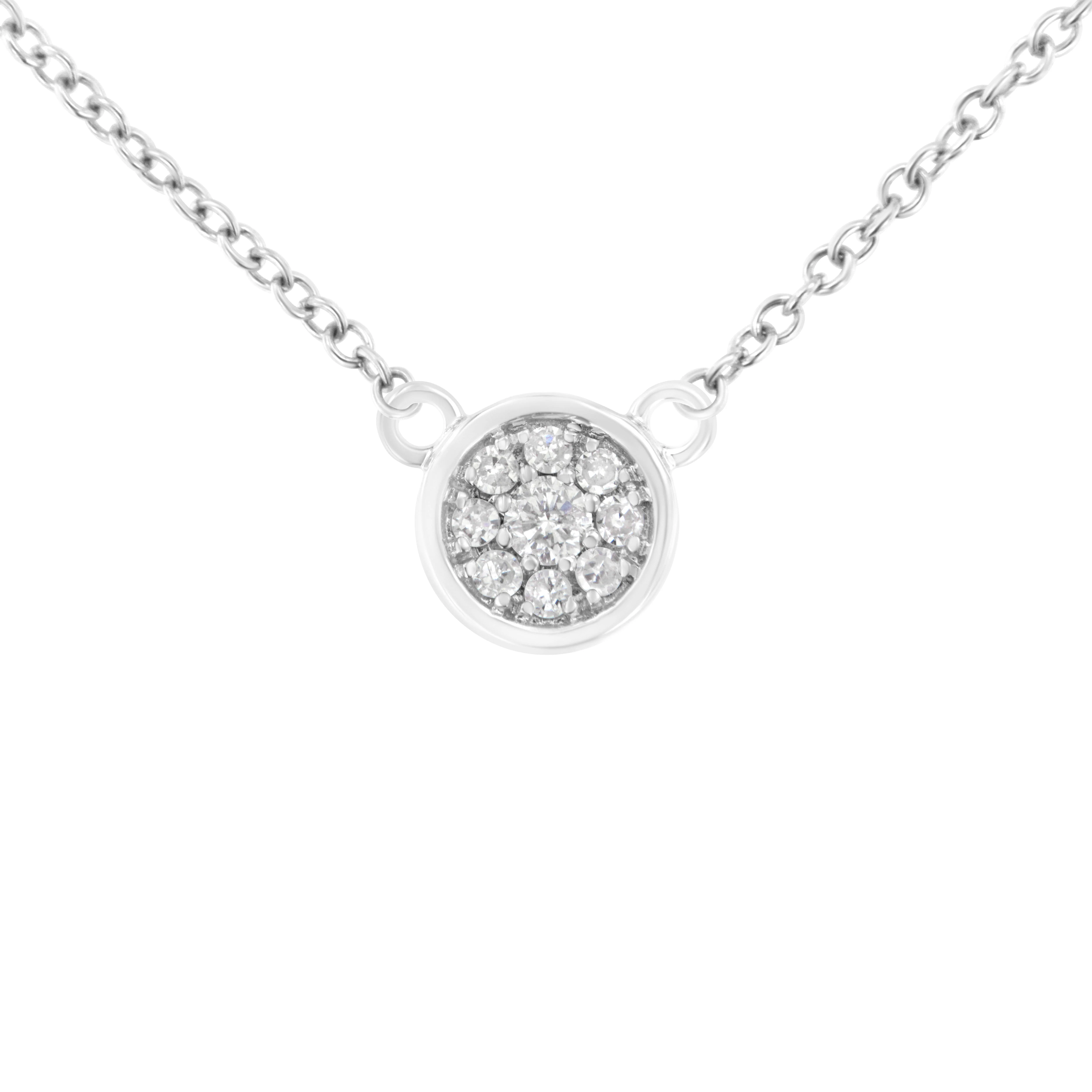 10K White Gold 1/4 Cttw Diamond Flower Pendant Necklace (I-J Color, I2-I3 Clarity) - Adjustable 16-18" chain - Image 4