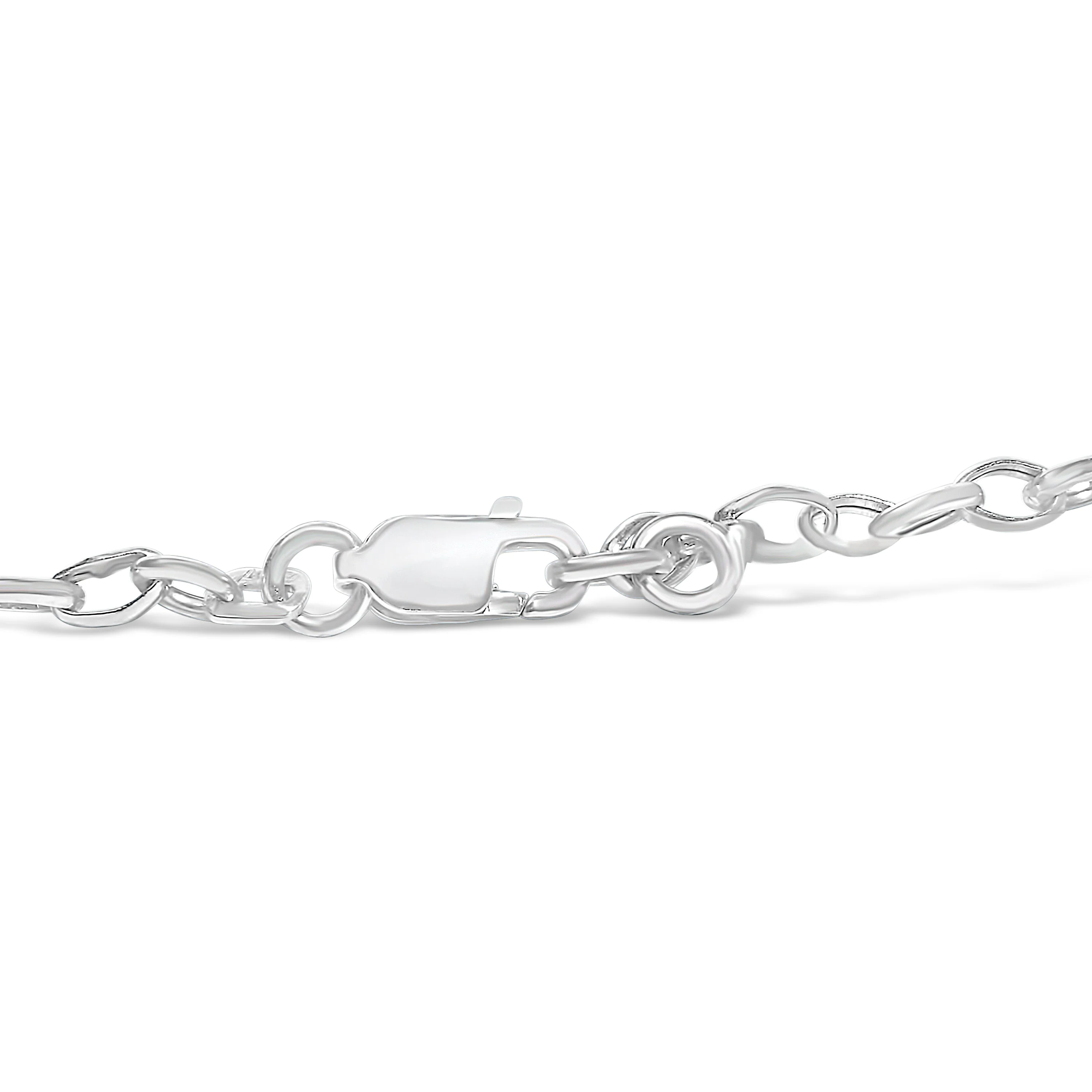 10k White Gold 1/6 Cttw Diamond "Love" Charm Cable Chain Bracelet (H-I Color, I1-I2 Clarity) - 7" - Image 2