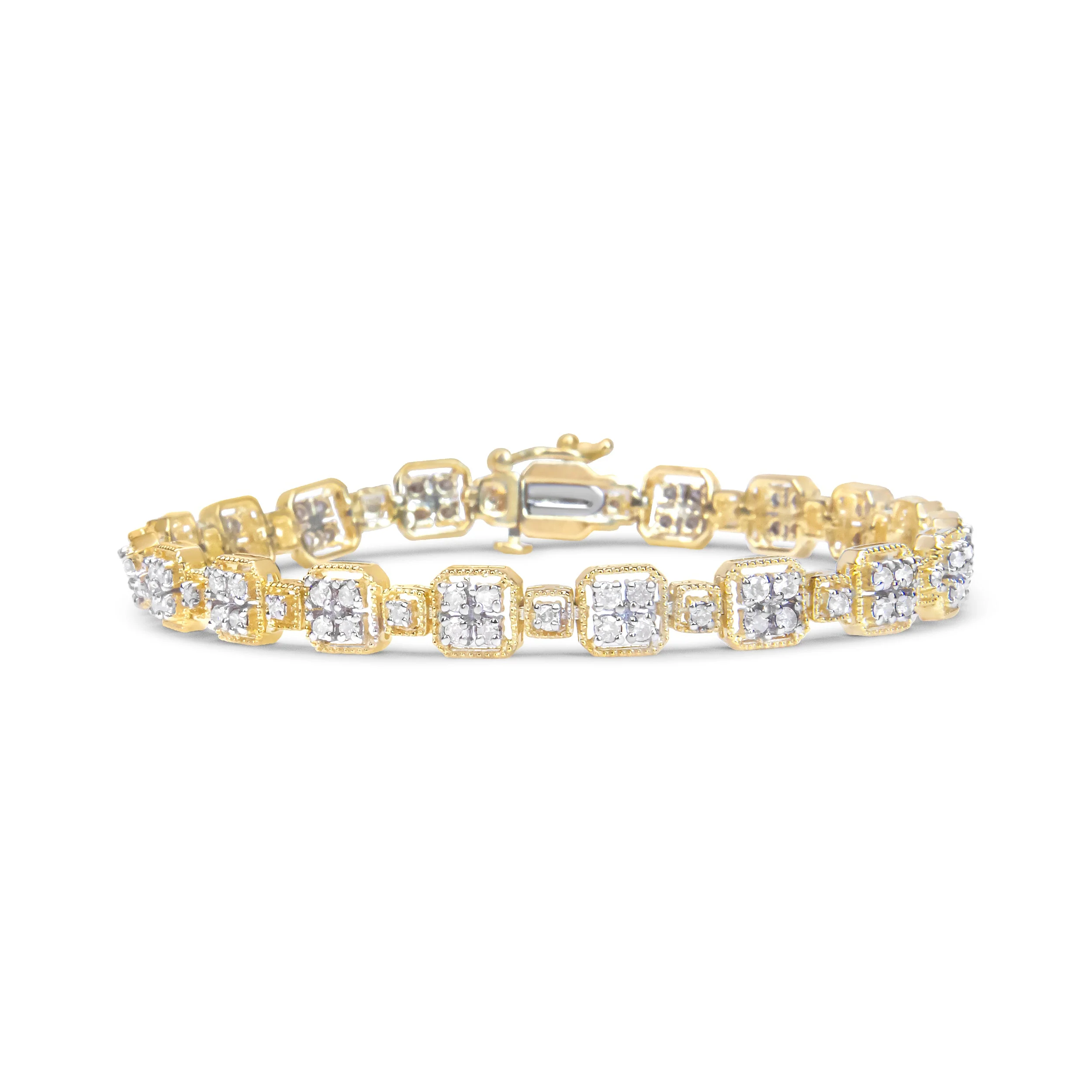 10K White Gold 2.0 Cttw Diamond Square Link Bracelet (J-K Color, I2-I3 Clarity) - Size 7.25" - Image 12