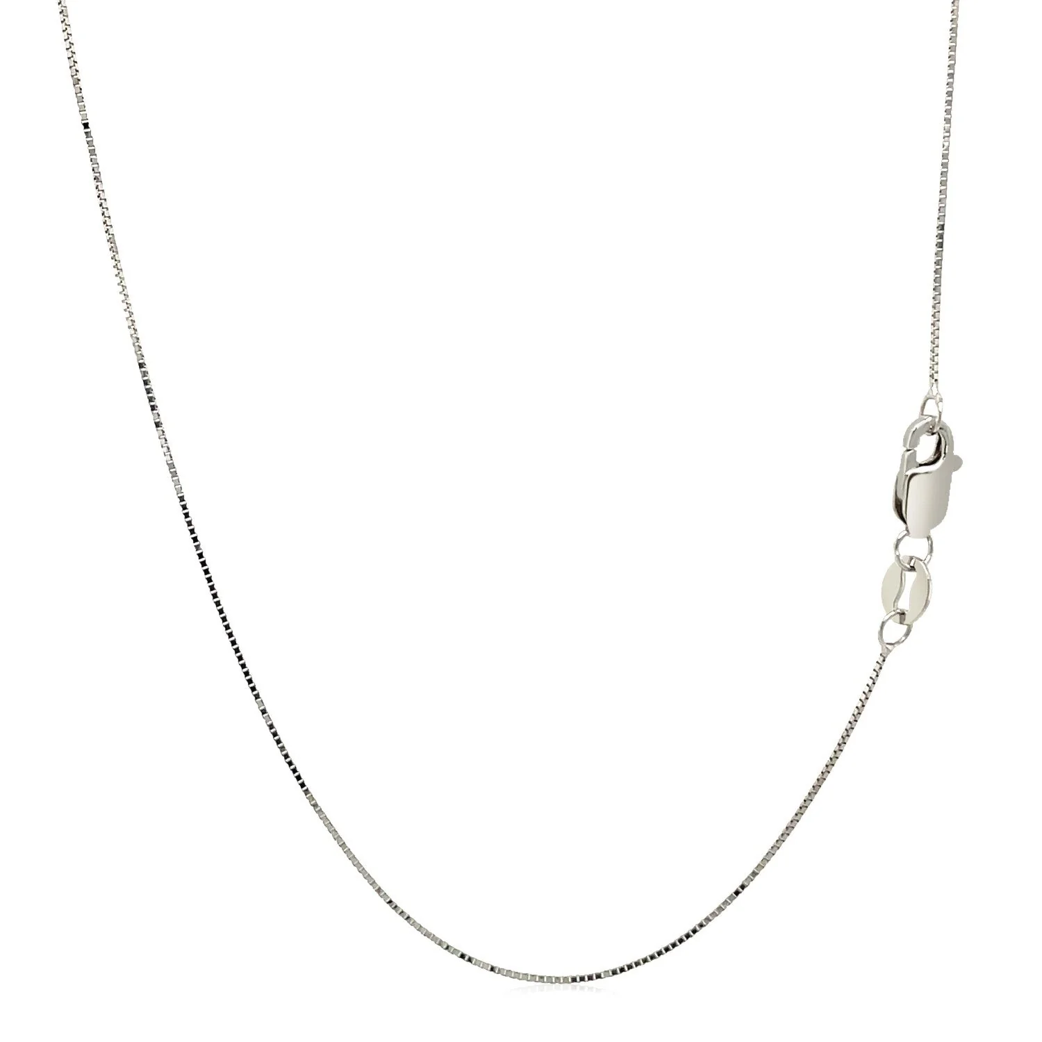 10k White Gold Classic Box Chain (0.45 mm) - Image 6