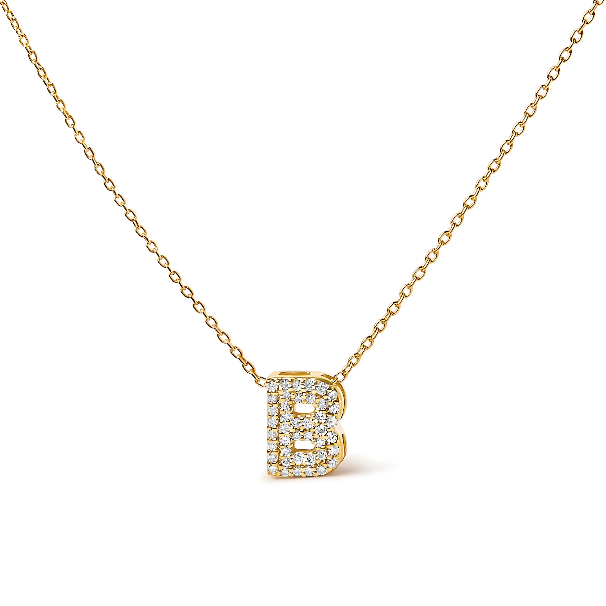10K White Gold Diamond Accent "A" Initial Bubble Pendant Necklace - Image 29