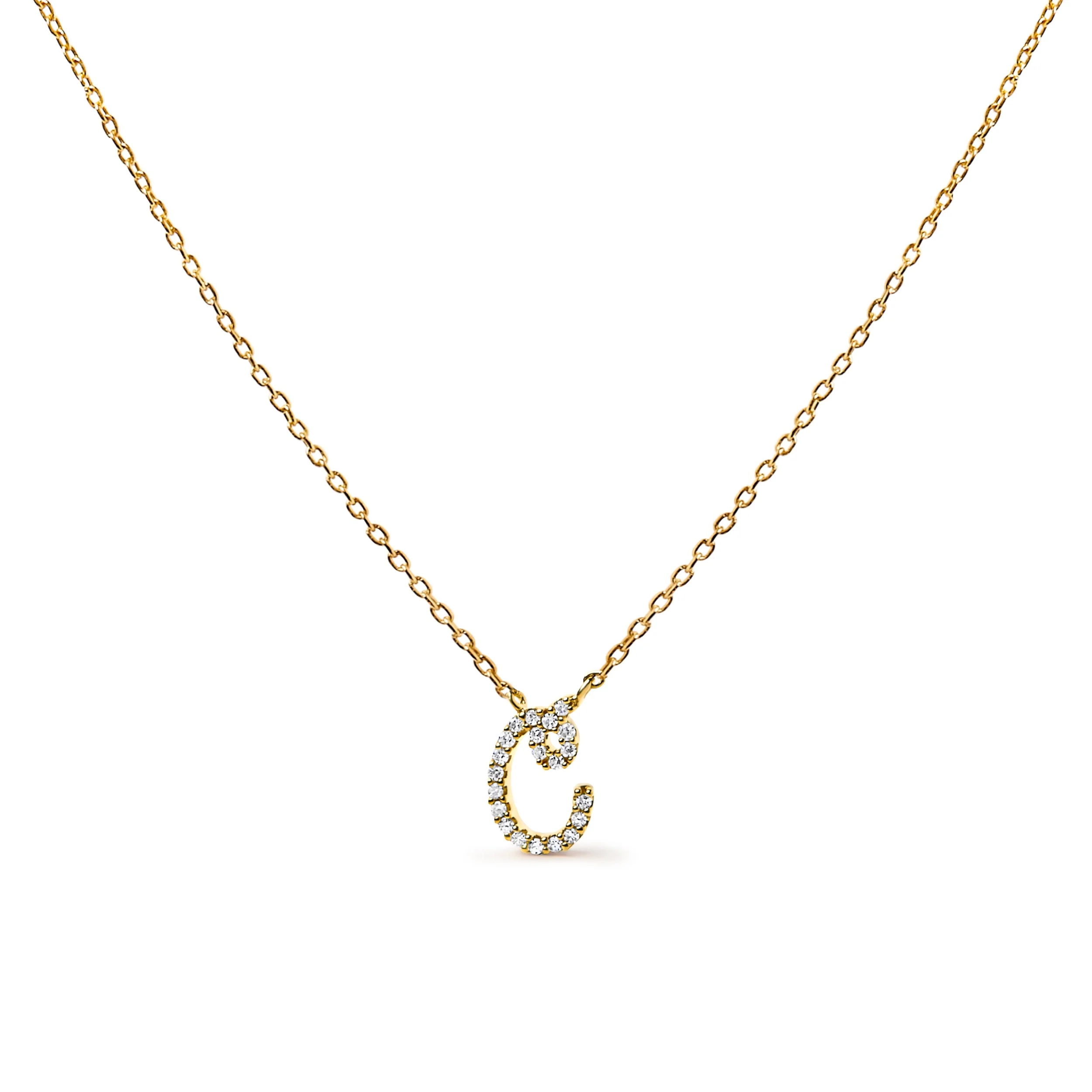 10K White Gold Diamond Accent "A" Initial Script Style Pendant Necklace - Image 32