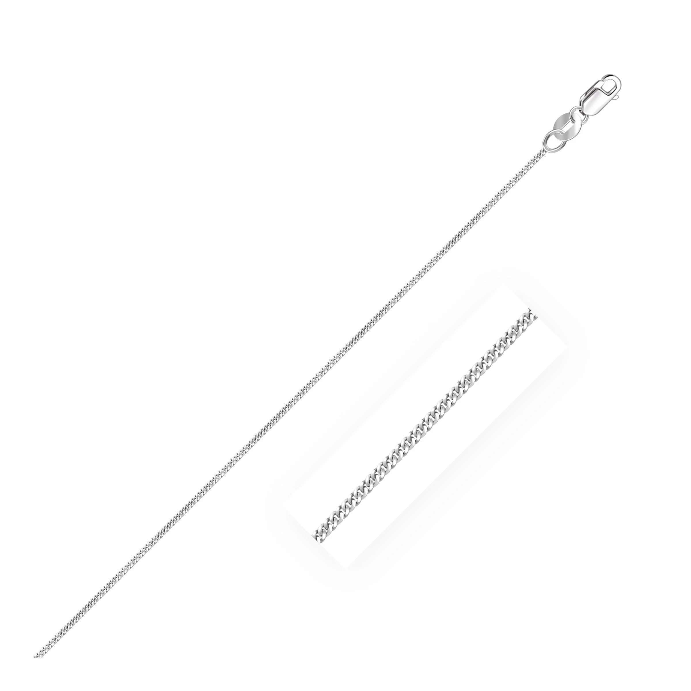 10k White Gold Gourmette Chain 1.0mm - Image 6