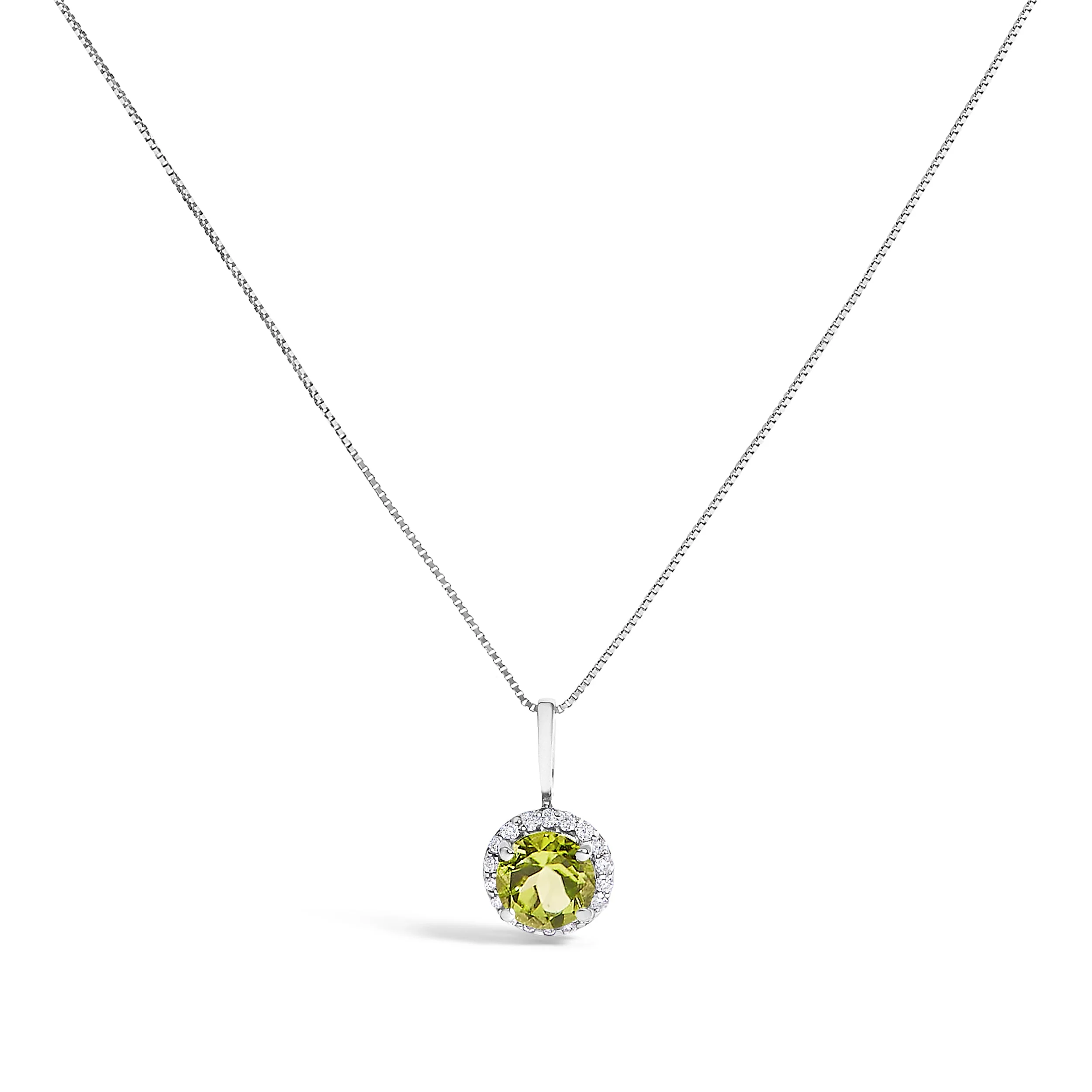 10K White Gold Purple Amethyst and 1/10 Cttw Diamond Accent Halo Pendant Necklace - Image 11