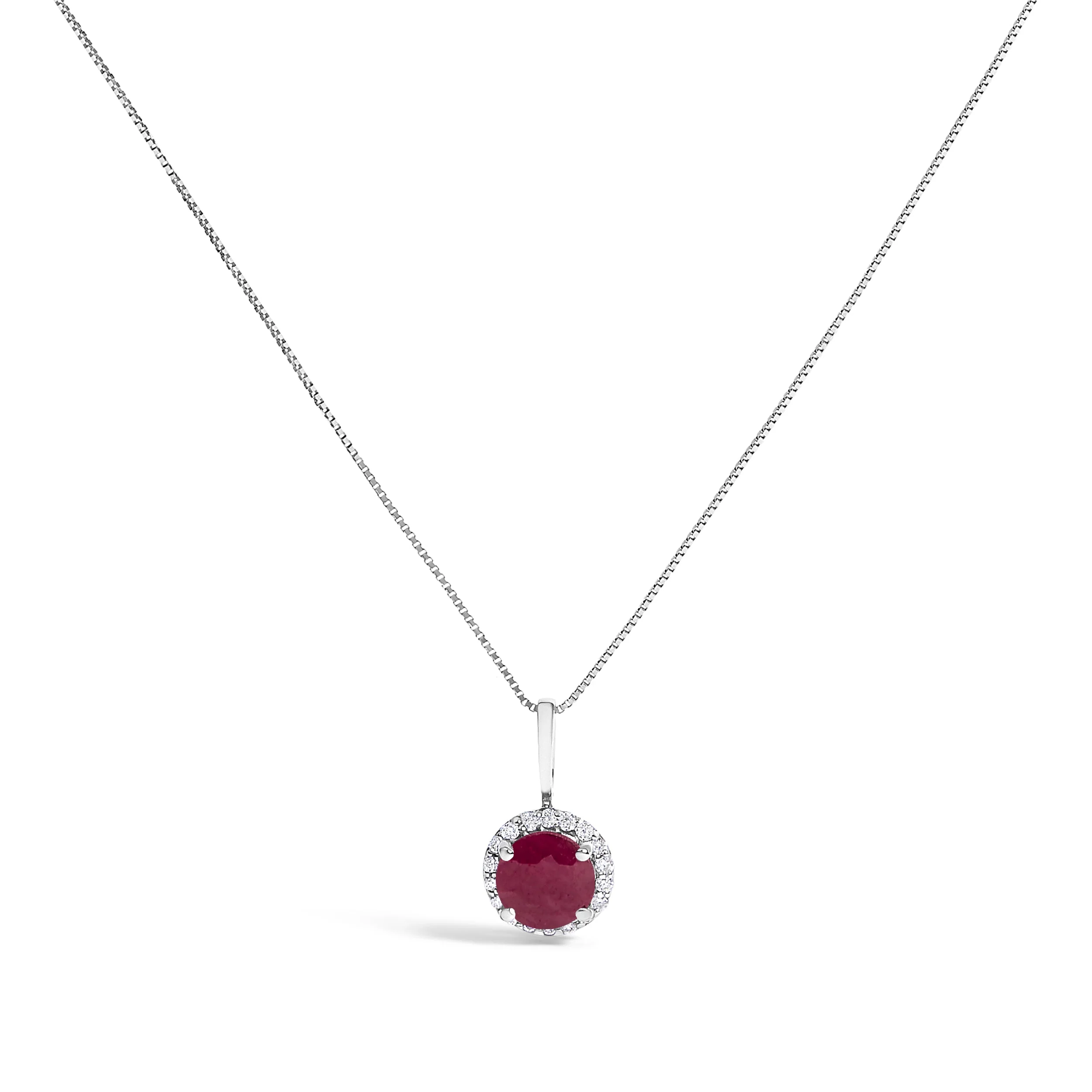 10K White Gold Purple Amethyst and 1/10 Cttw Diamond Accent Halo Pendant Necklace - Image 13