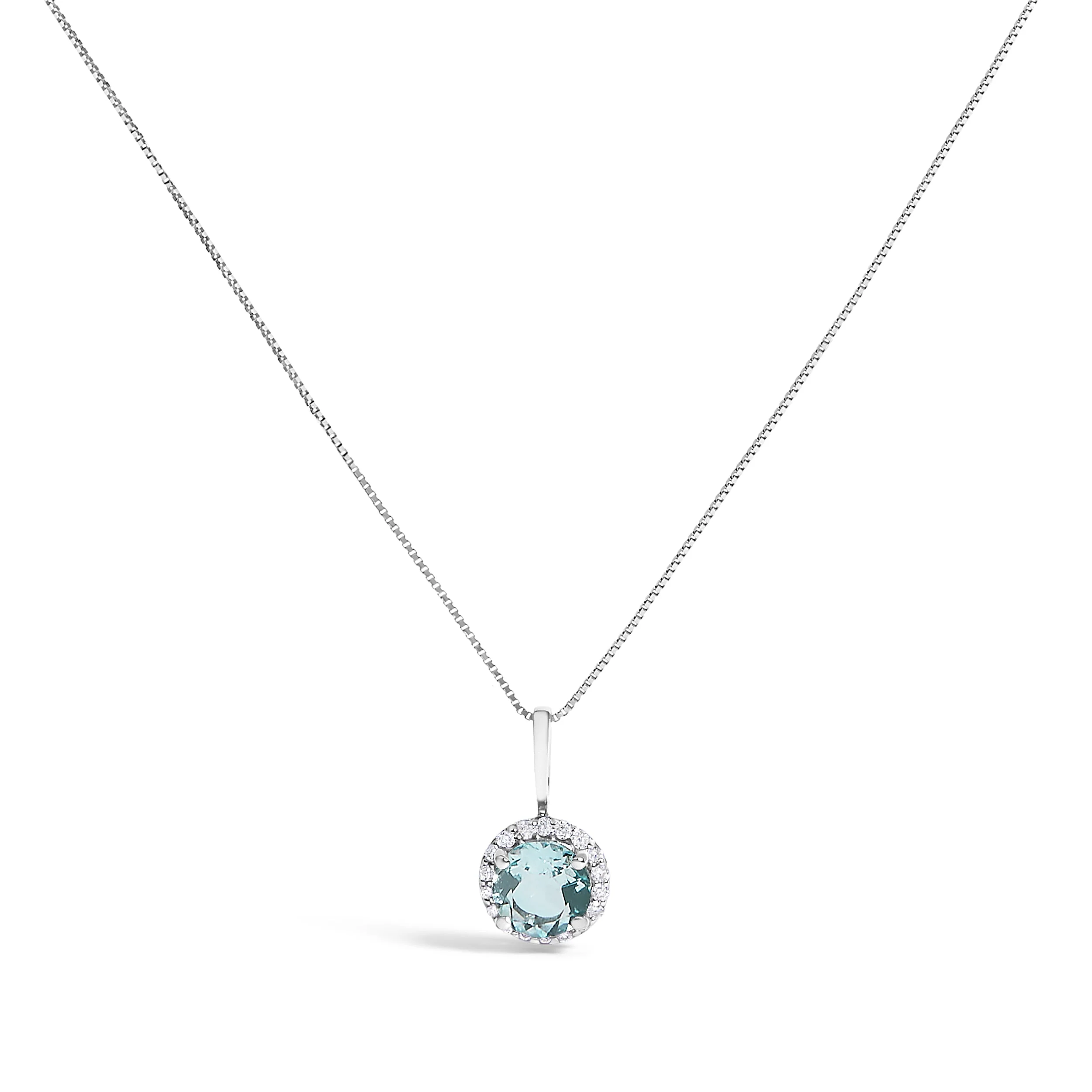 10K White Gold Purple Amethyst and 1/10 Cttw Diamond Accent Halo Pendant Necklace - Image 4