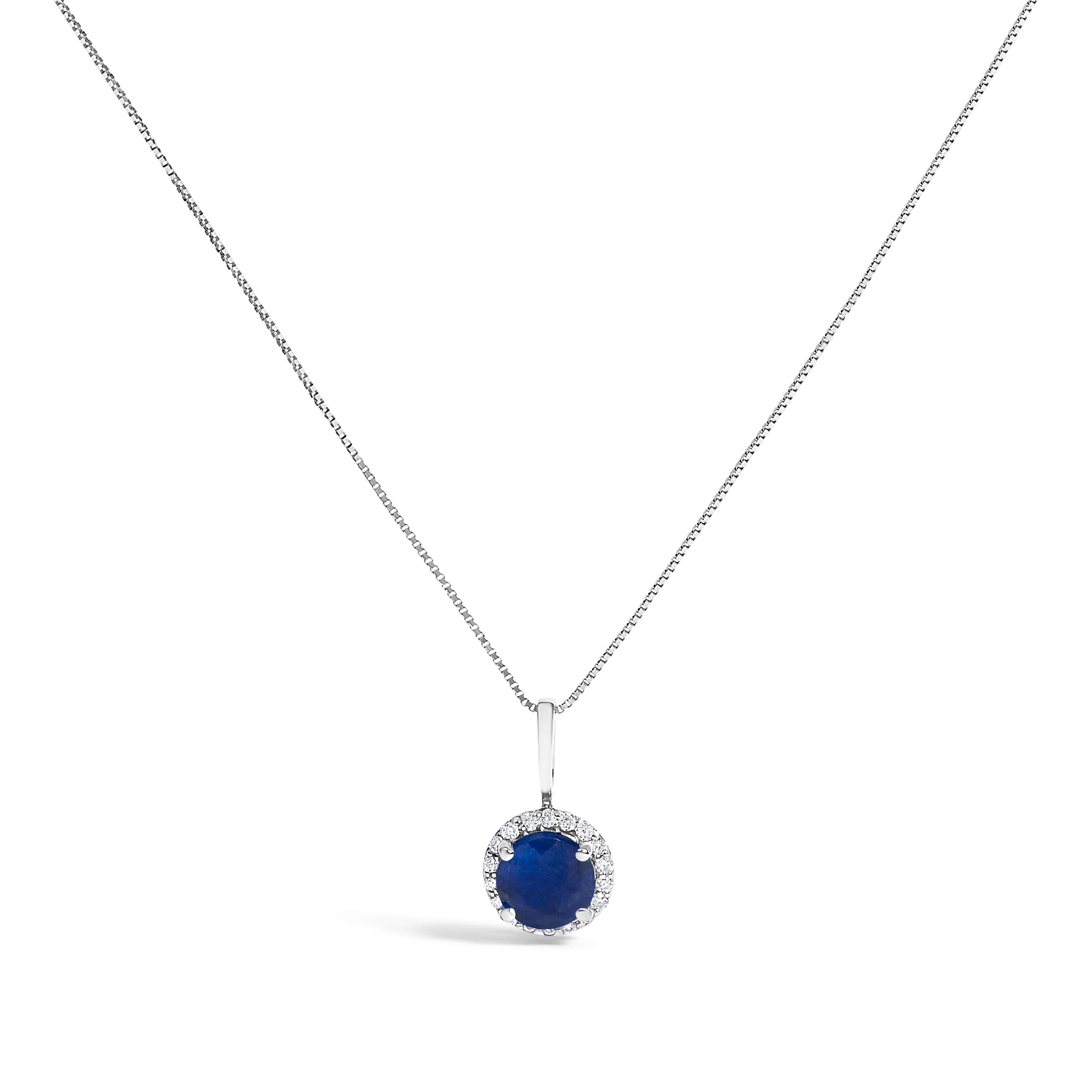 10K White Gold Purple Amethyst and 1/10 Cttw Diamond Accent Halo Pendant Necklace - Image 5