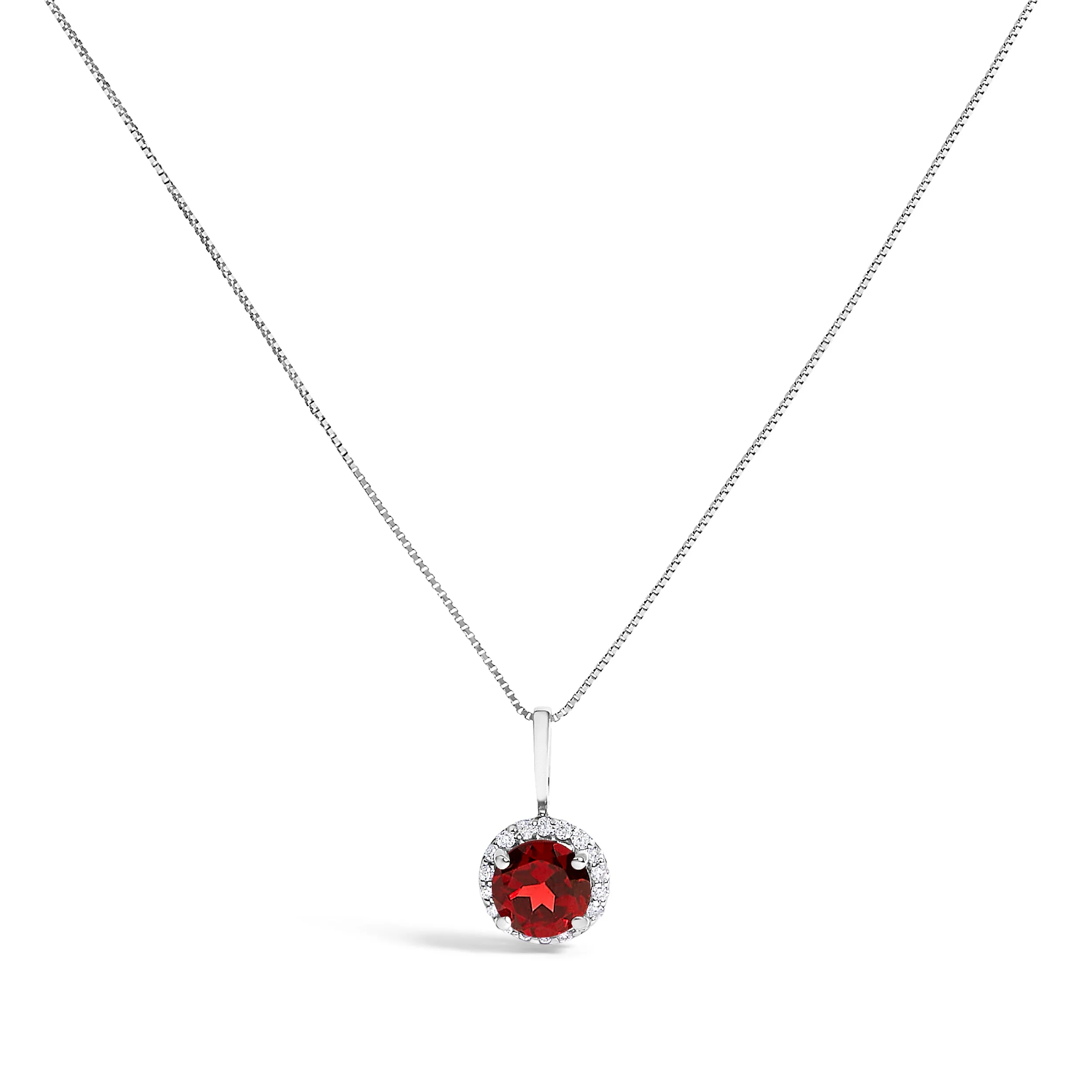 10K White Gold Purple Amethyst and 1/10 Cttw Diamond Accent Halo Pendant Necklace - Image 9