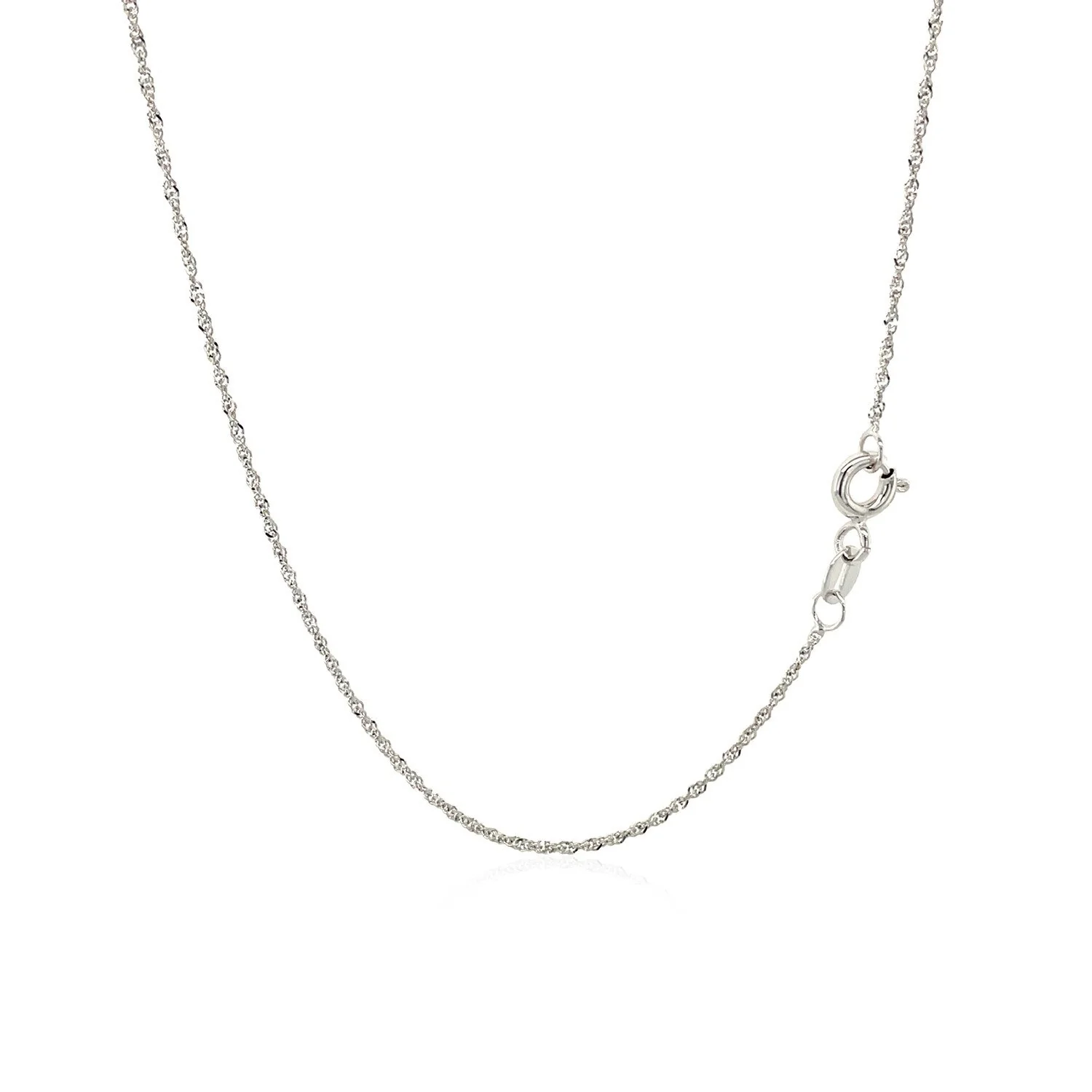 10k White Gold Singapore Chain 1.0mm - Image 3