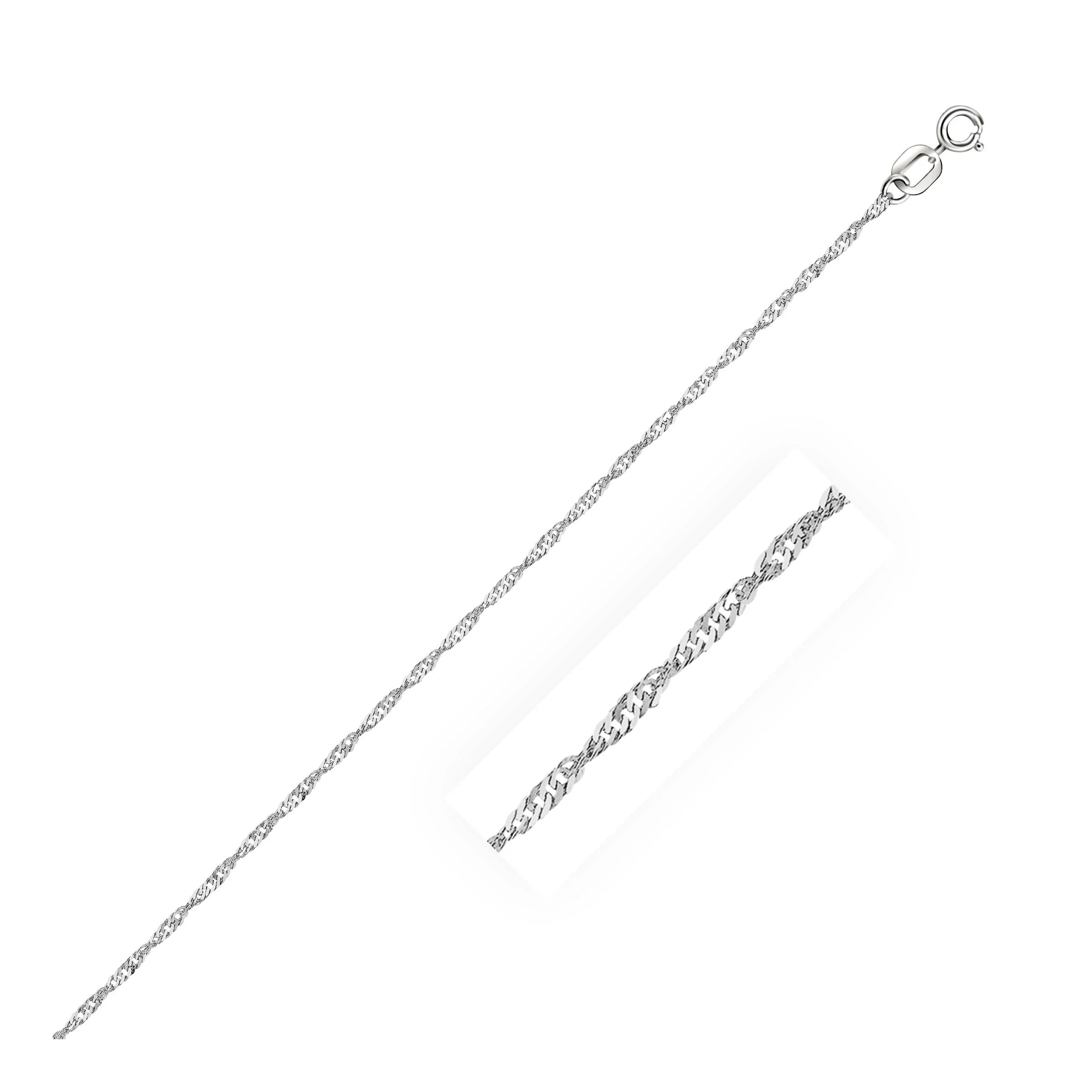 10k White Gold Singapore Chain 1.0mm - Image 6