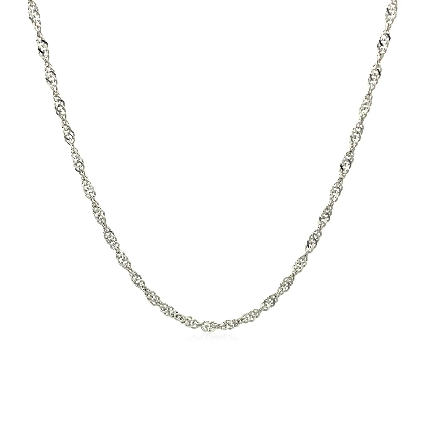 10k White Gold Singapore Chain 1.5mm - Image 2