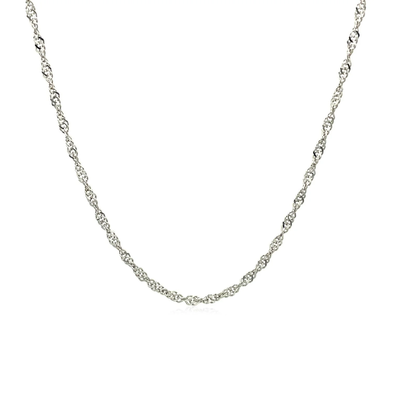 10k White Gold Singapore Chain 1.5mm - Image 7