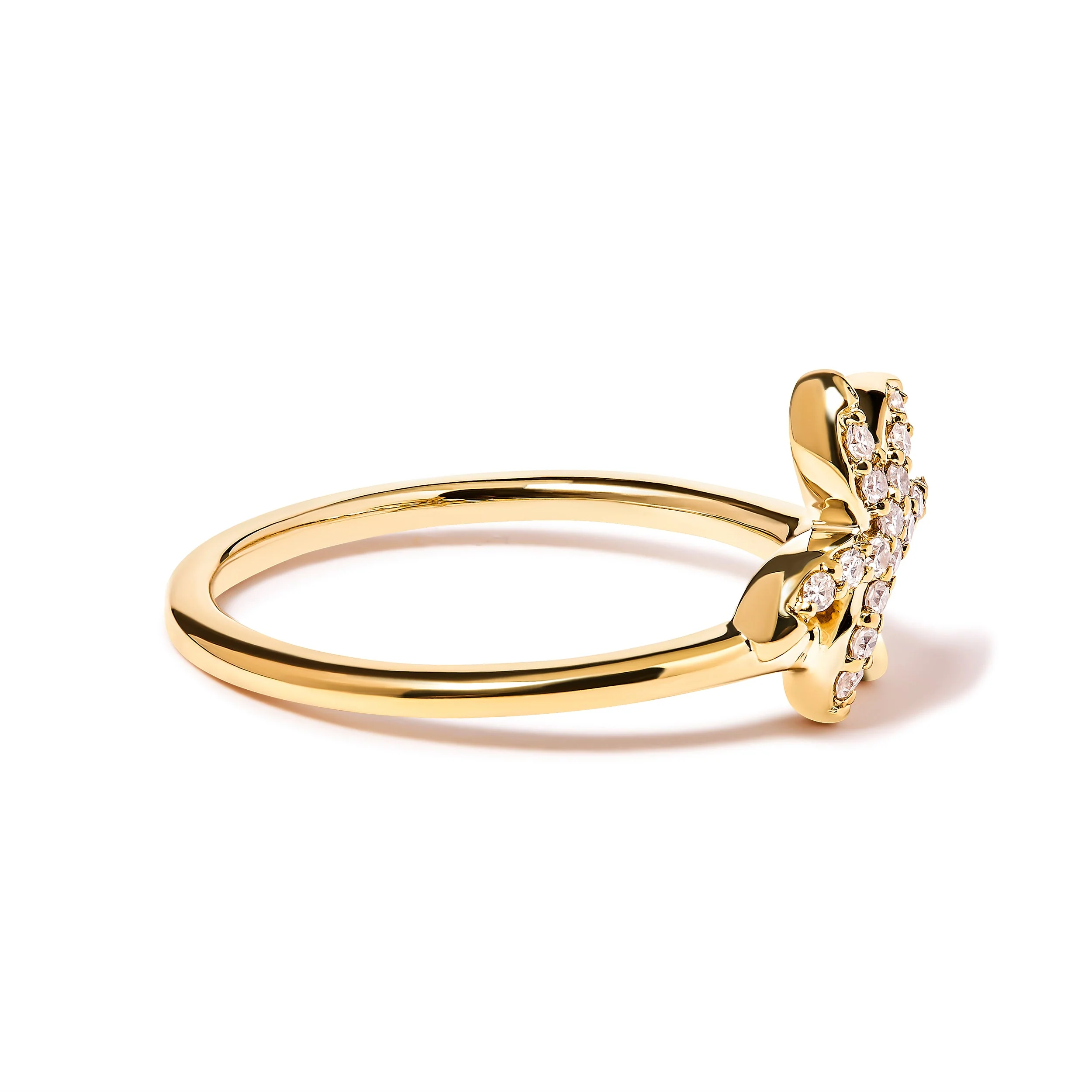 10K Yellow Gold 1/10 Cttw Diamond Palm Tree Statement Ring (H-I Color, I1-I2 Clarity) - Ring Size 7 - Image 7