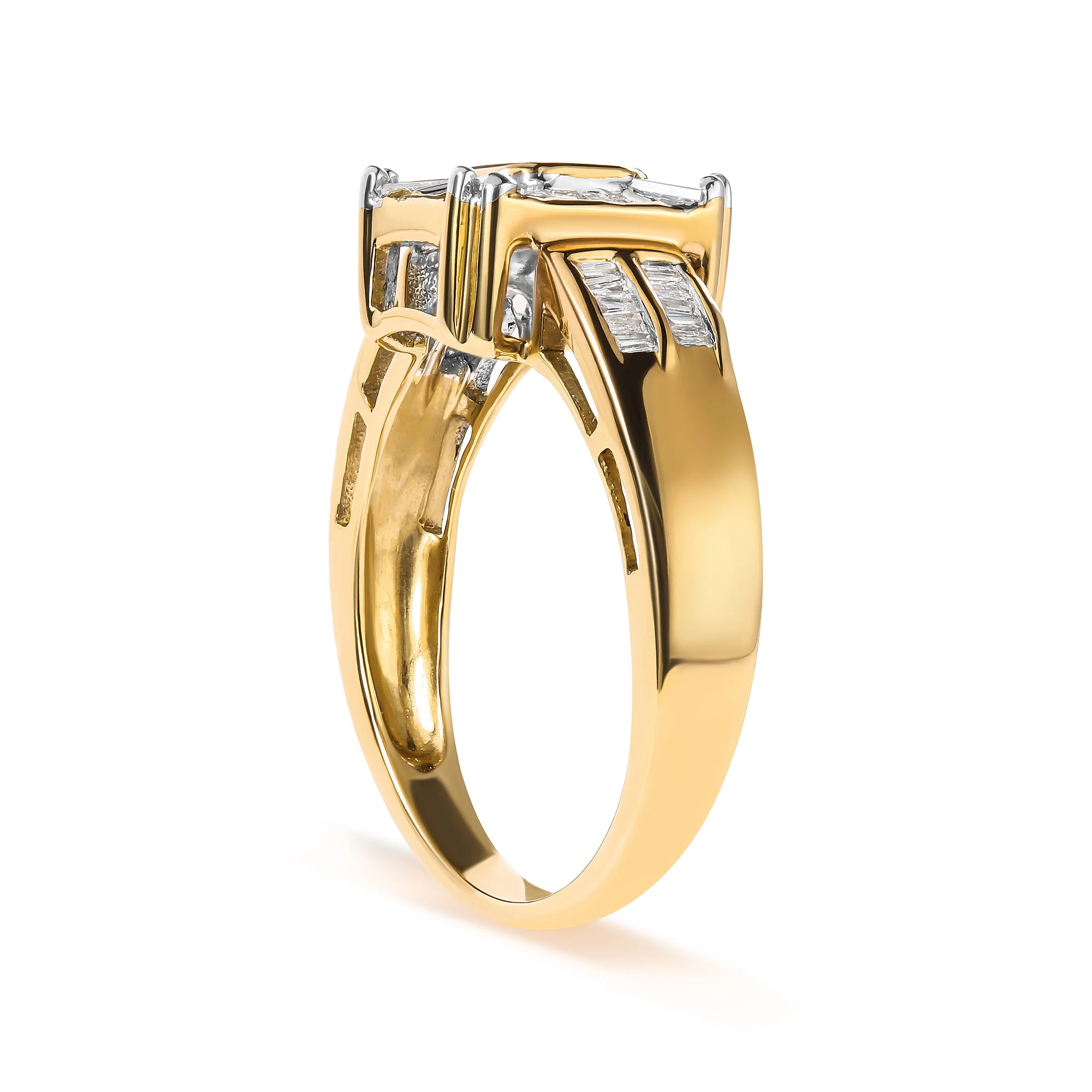 10K Yellow Gold 1/2 Cttw Diamond Composite and Halo Ring (H-I Color, SI1-SI2 Clarity) - Ring Size 7 - Image 8
