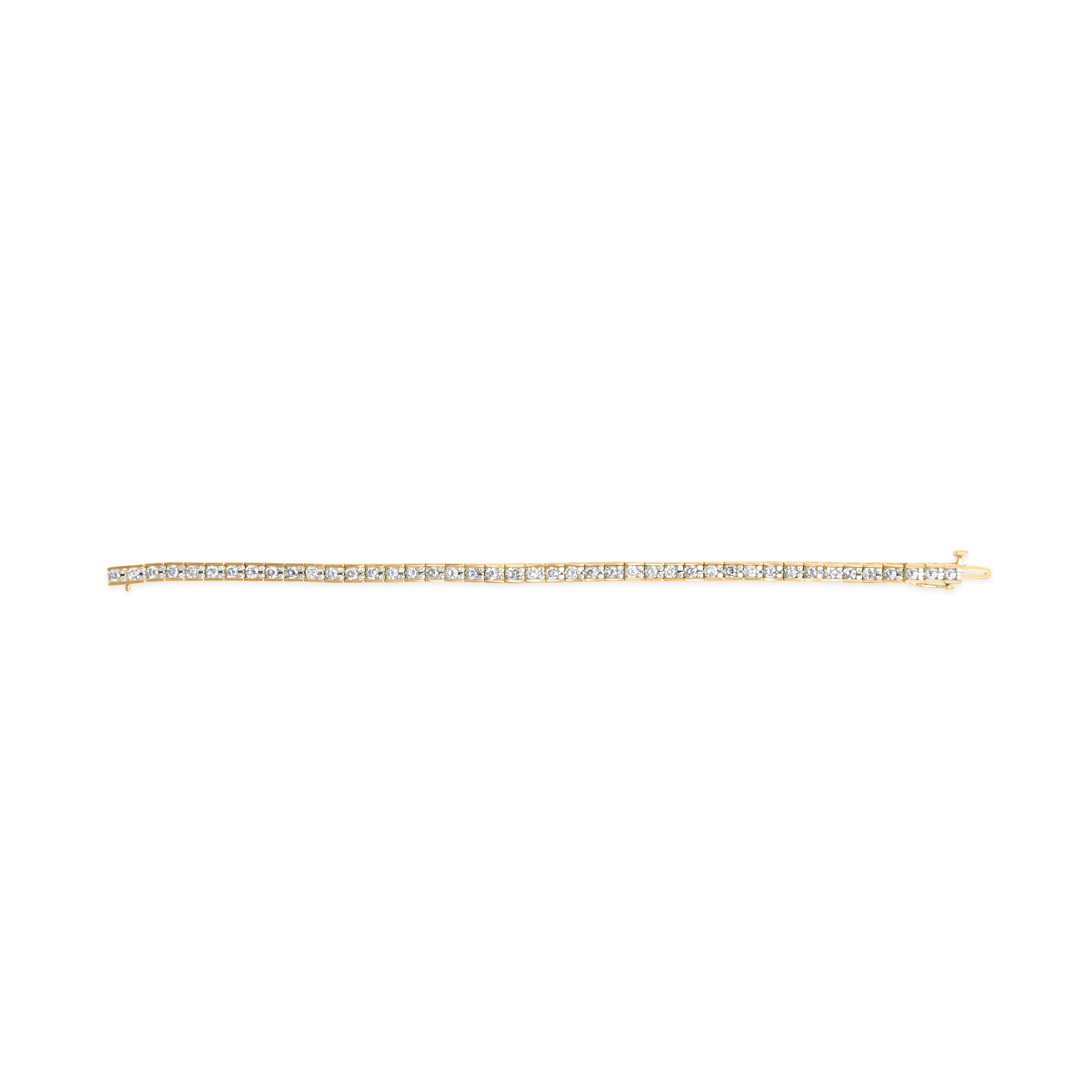 10K Yellow Gold 4.00 Cttw Channel Set Round Diamond Tennis 7" Bracelet (J-K Color, I1-I2 Clarity) - Image 8