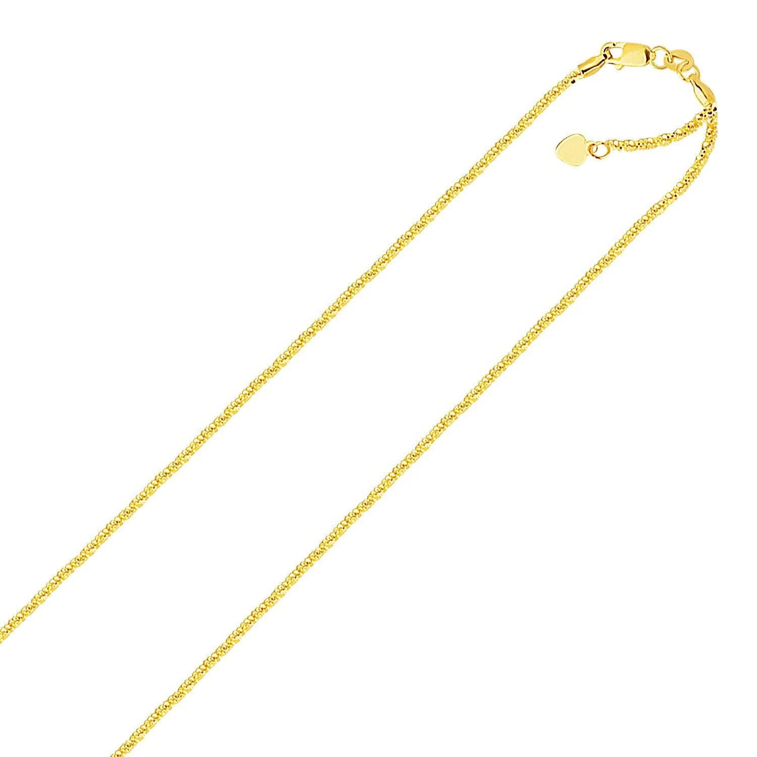 10k Yellow Gold Adjustable Sparkle Chain 1.5mm - Image 3