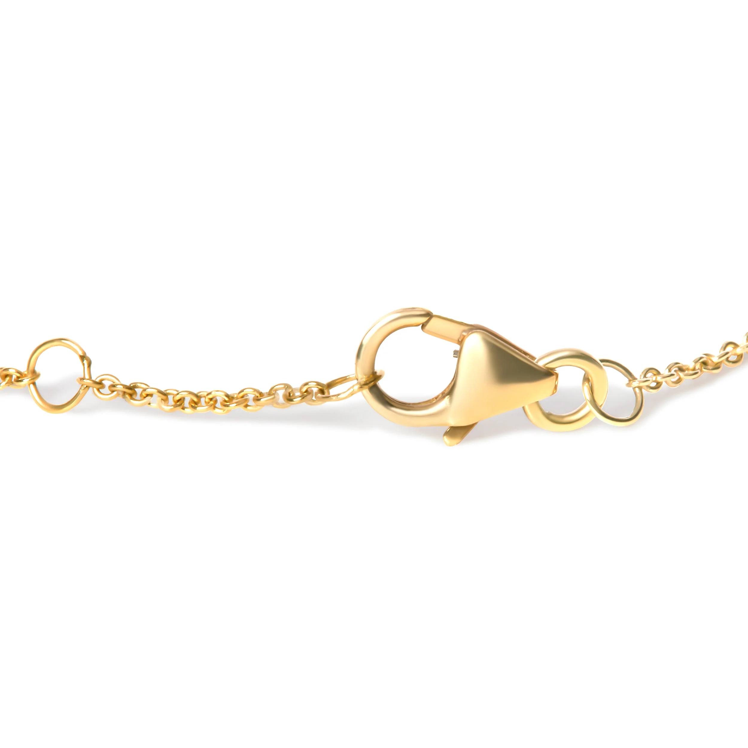 10K Yellow Gold Blue Sapphire and Diamond Accent Evil Eye Station Link Bracelet (H-I Color, I1-I2 Clarity) - Size 7" - Image 6