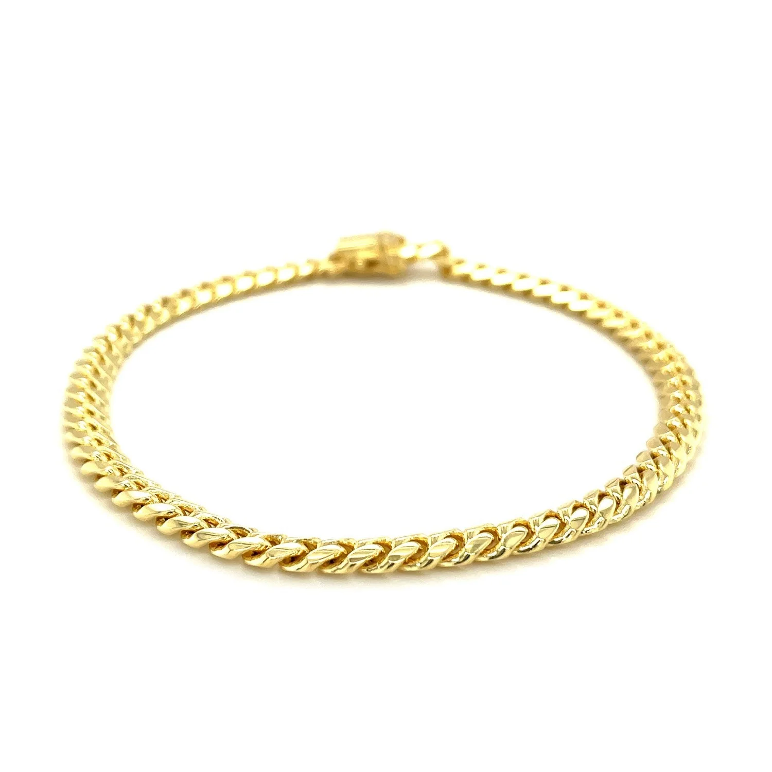 10k Yellow Gold Classic Miami Cuban Solid Bracelet (4.90 mm) - Image 5