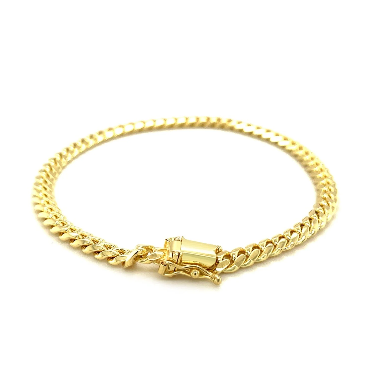 10k Yellow Gold Classic Miami Cuban Solid Bracelet (4.90 mm) - Image 6
