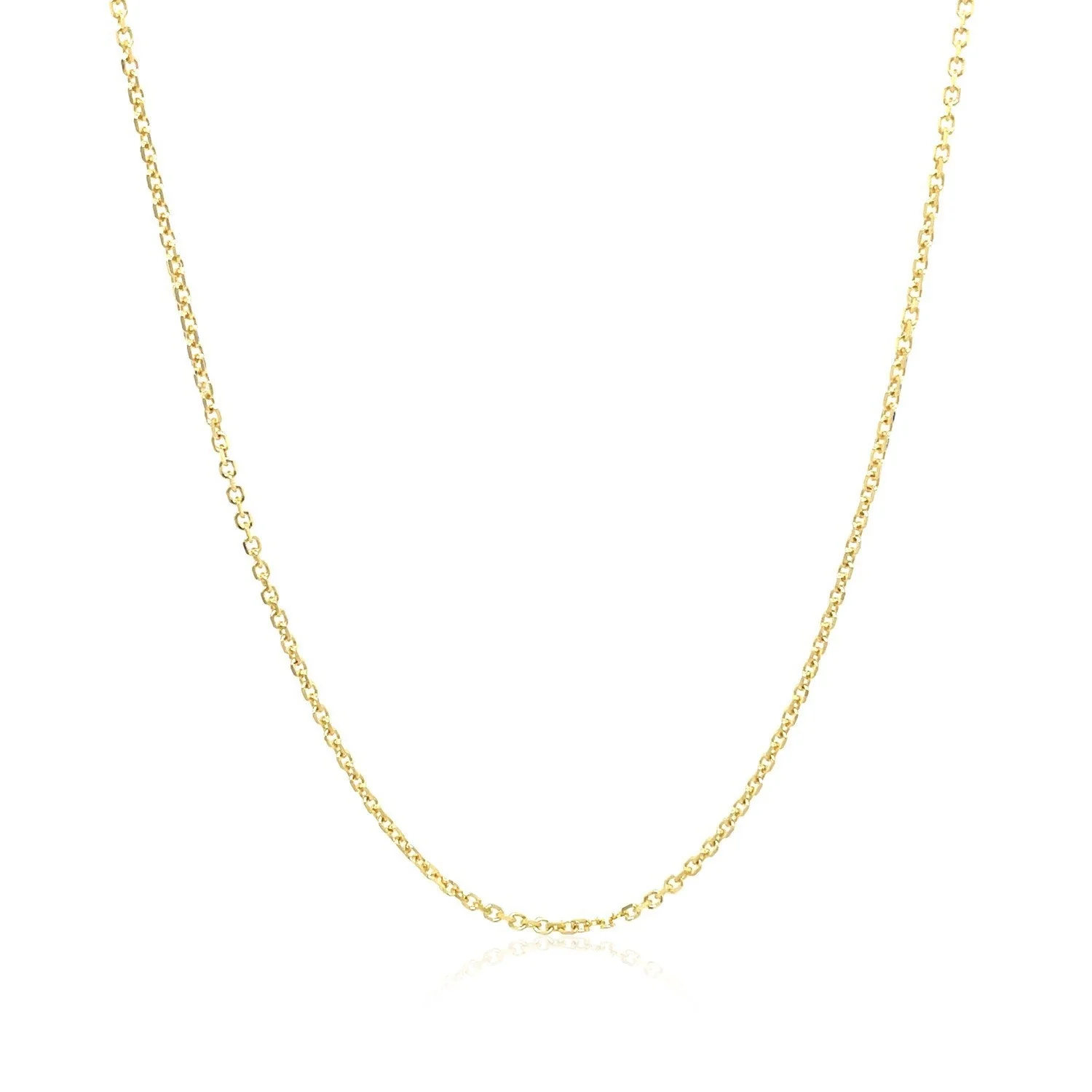 10k Yellow Gold Diamond Cut Cable Link Chain (1.10 mm) - Image 3