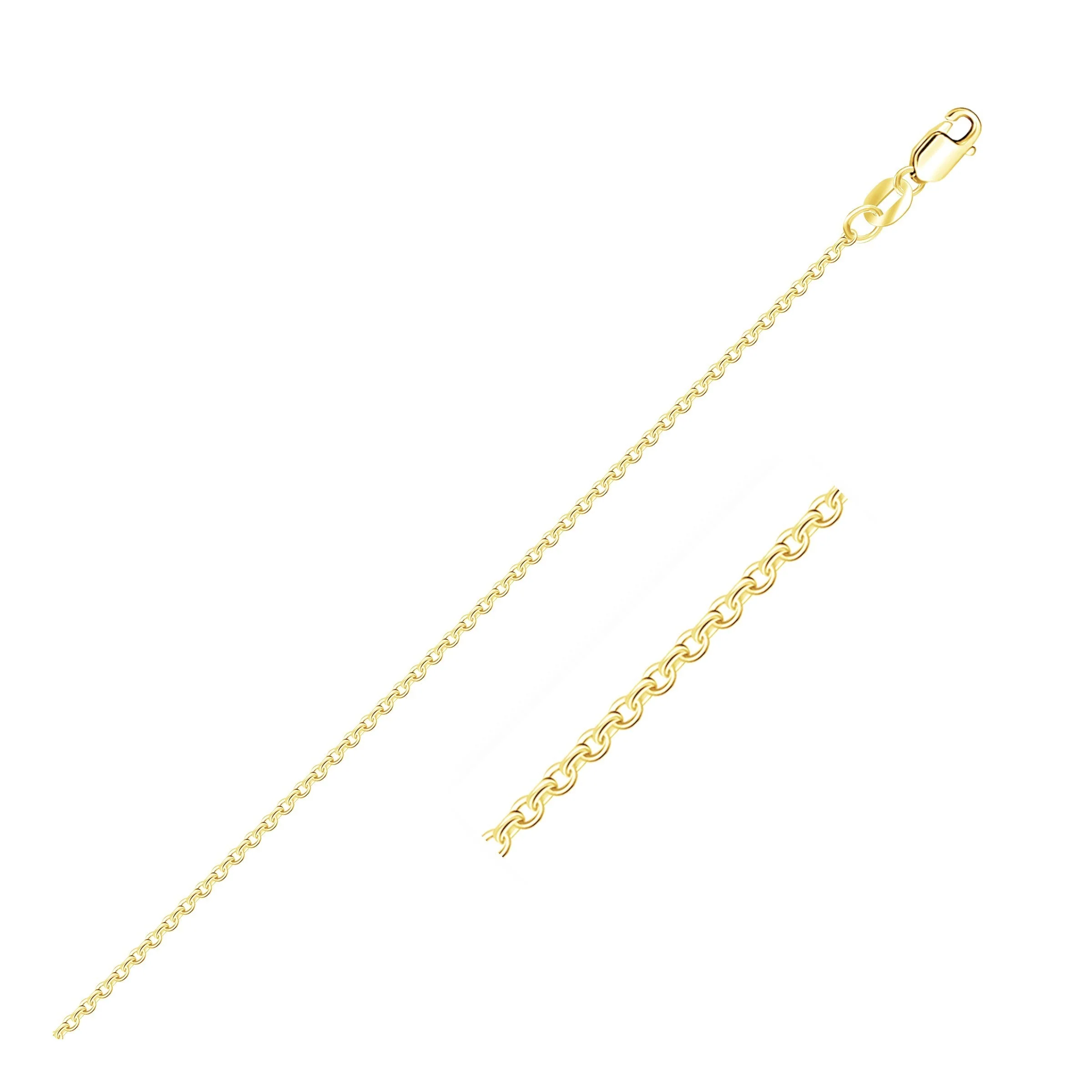 10k Yellow Gold Diamond Cut Cable Link Chain (1.10 mm) - Image 7