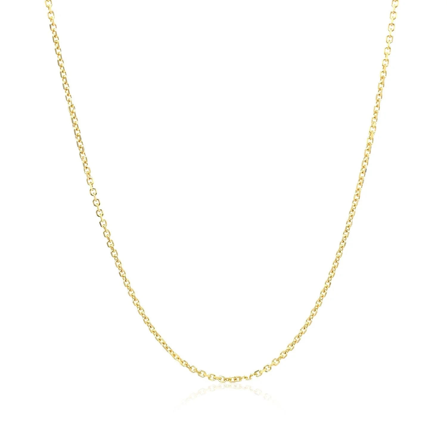 10k Yellow Gold Diamond Cut Cable Link Chain (1.10 mm) - Image 9