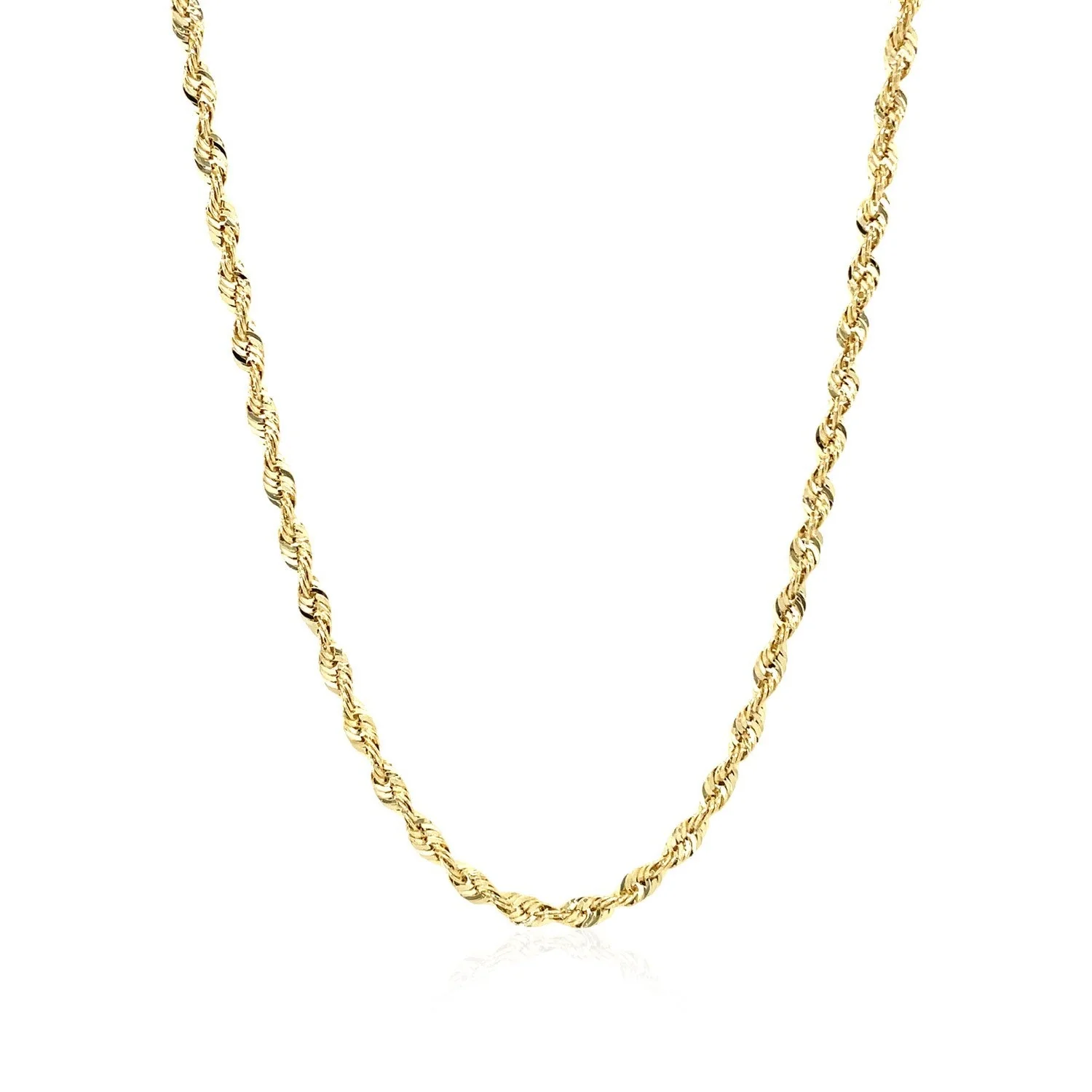 10K Yellow Gold Lite Rope Chain (2.50 mm) - Image 5