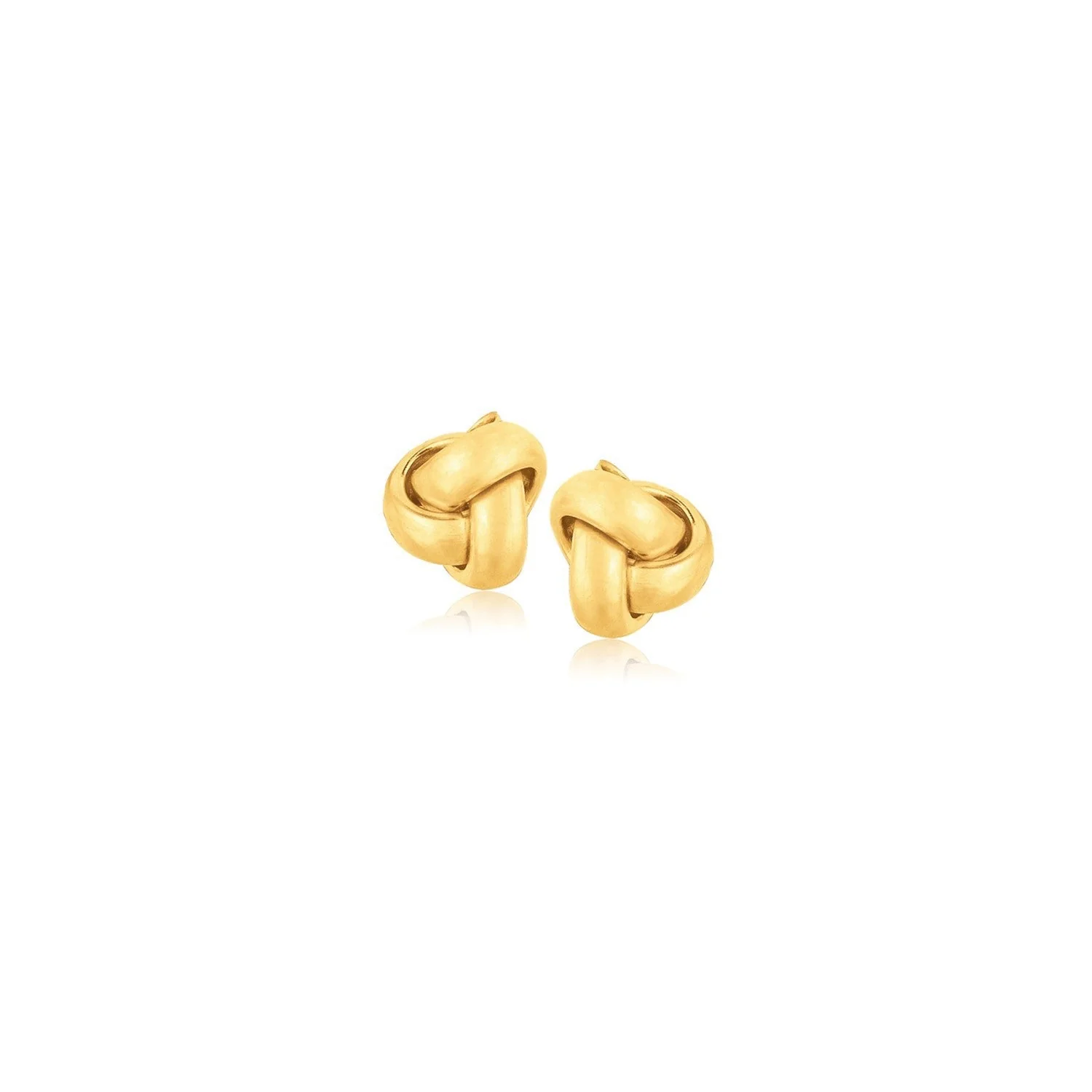 10k Yellow Gold Love Knot Stud Earrings - Image 4