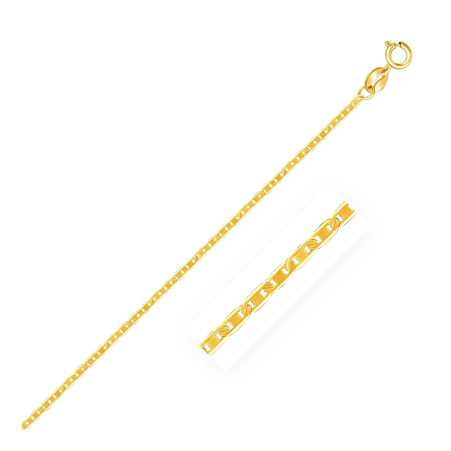 10k Yellow Gold Mariner Link Anklet 1.2mm - Image 3