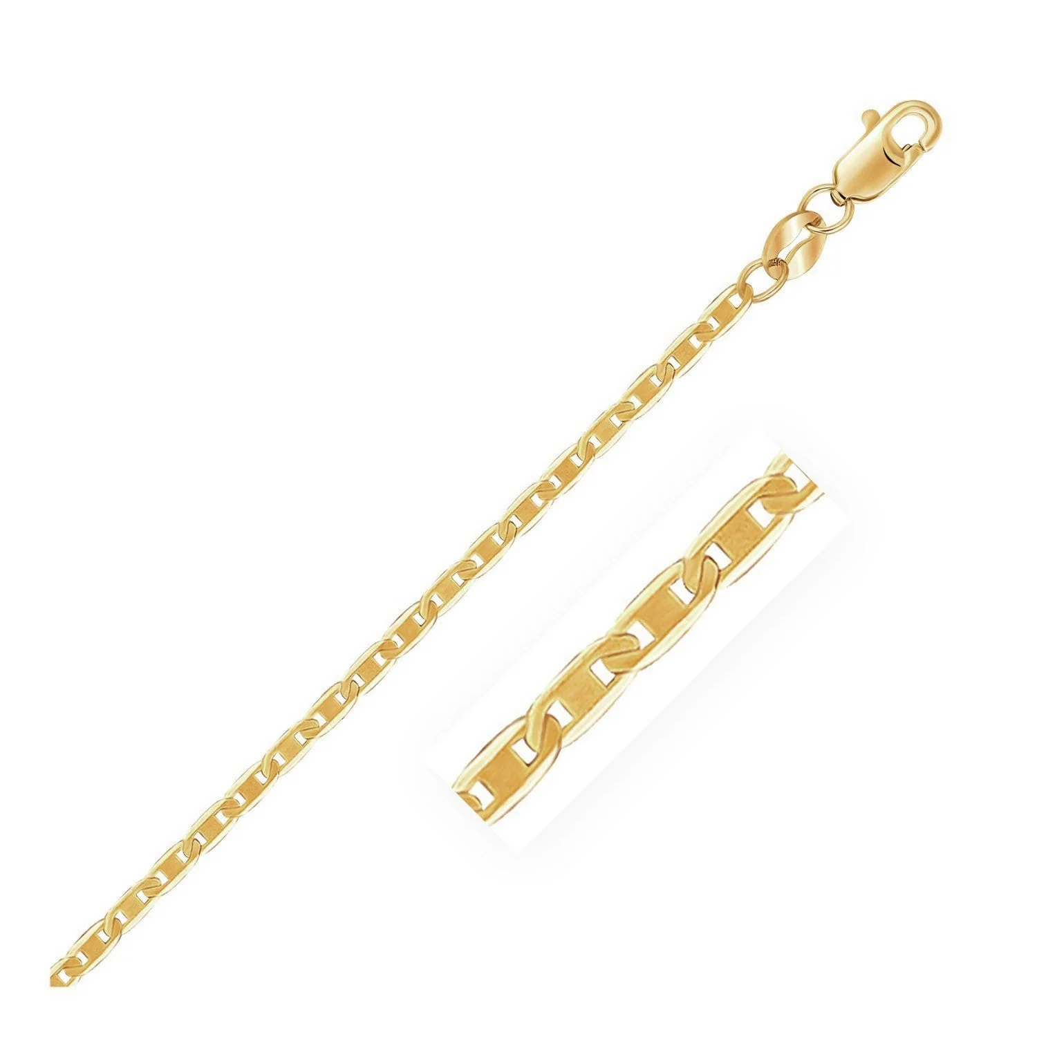 10k Yellow Gold Mariner Link Anklet 1.7mm - Image 4