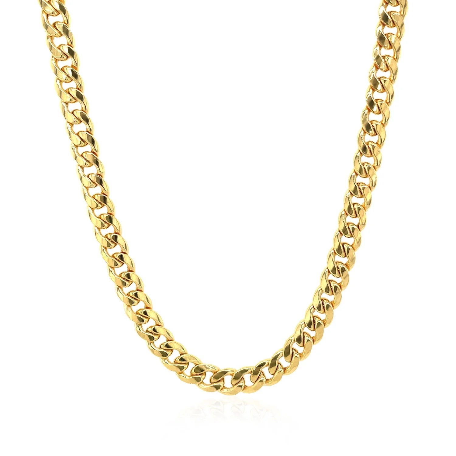 10k Yellow Gold Miami Cuban Semi Solid Chain (4.50 mm) - Image 11