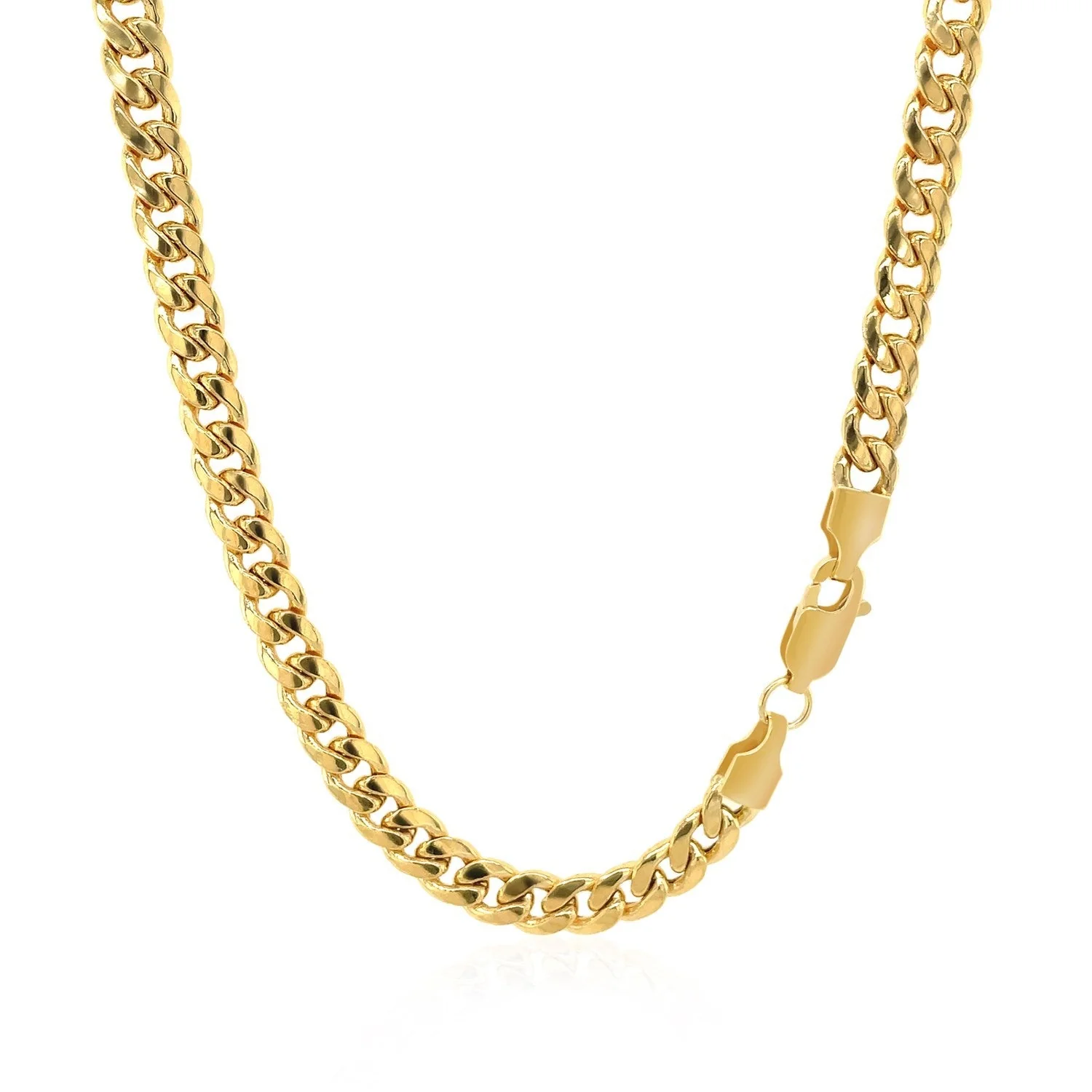 10k Yellow Gold Miami Cuban Semi Solid Chain (4.50 mm) - Image 12