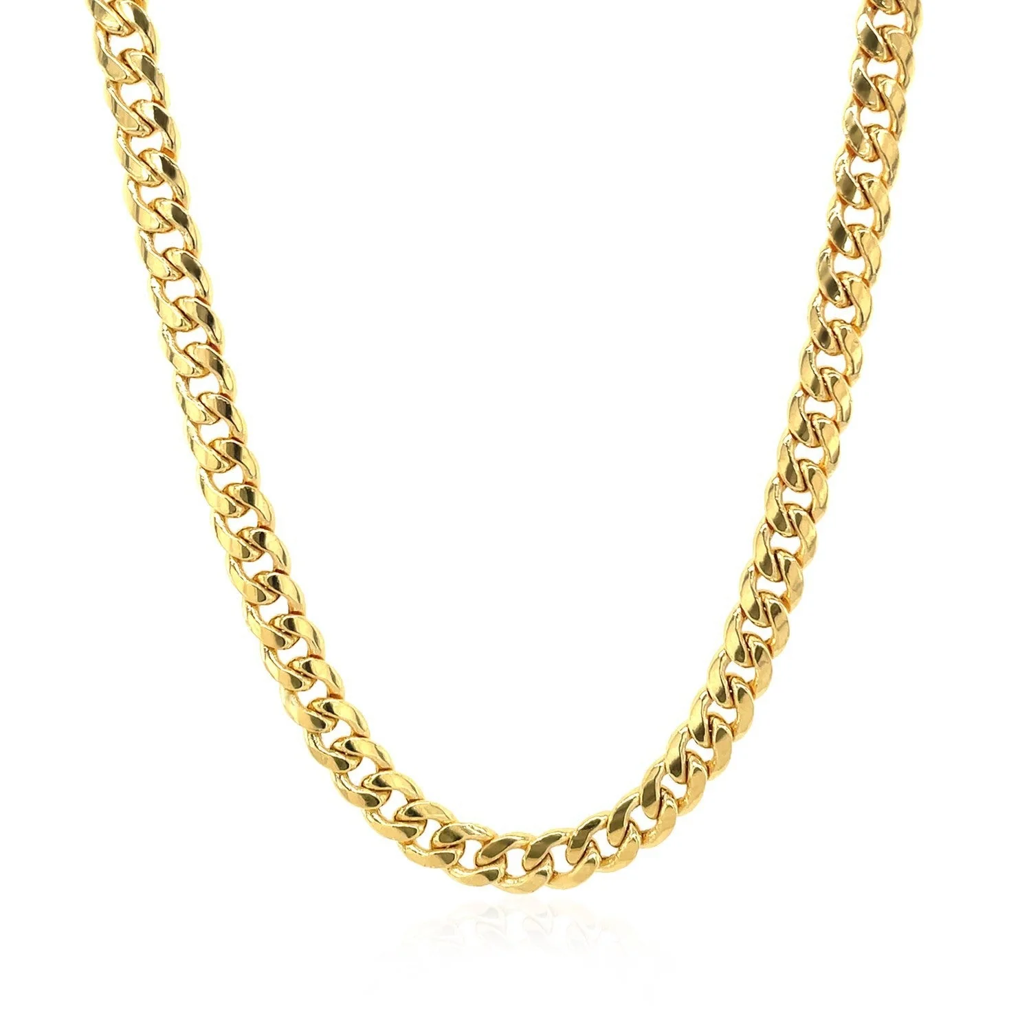 10k Yellow Gold Miami Cuban Semi Solid Chain (4.50 mm) - Image 5
