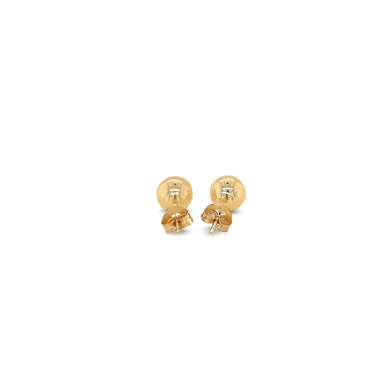10k Yellow Gold Round Stud Earrings (6.0 mm) - Image 6